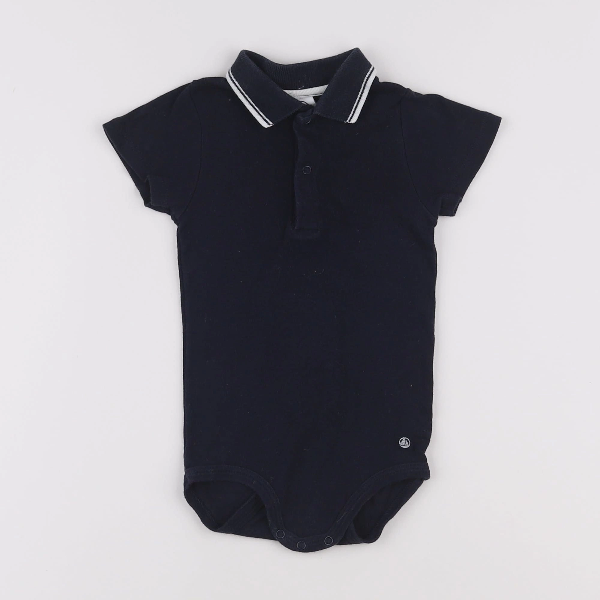 Petit Bateau - body à col bleu - 18 mois