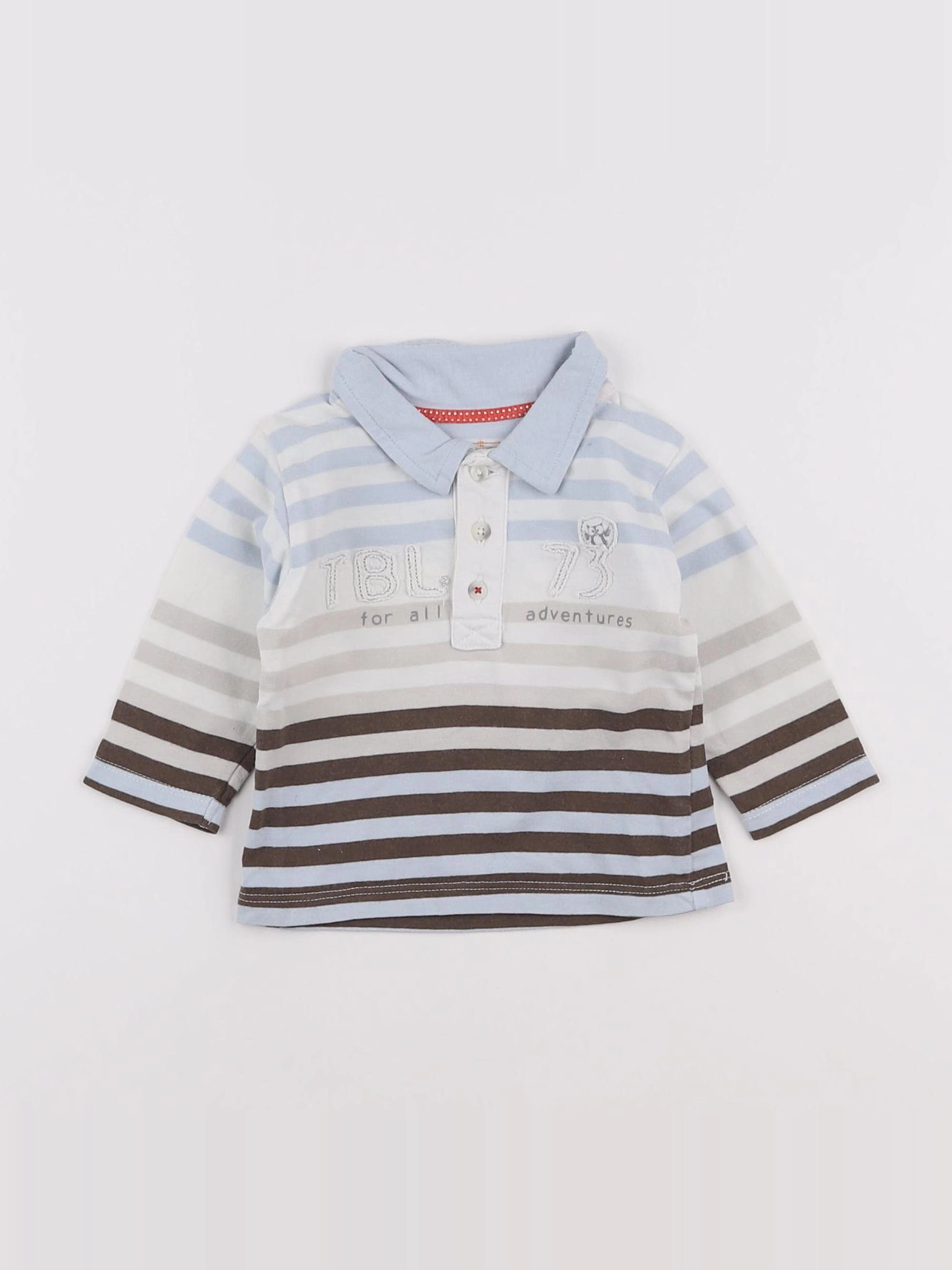 Timberland - polo bleu, marron - 3 mois