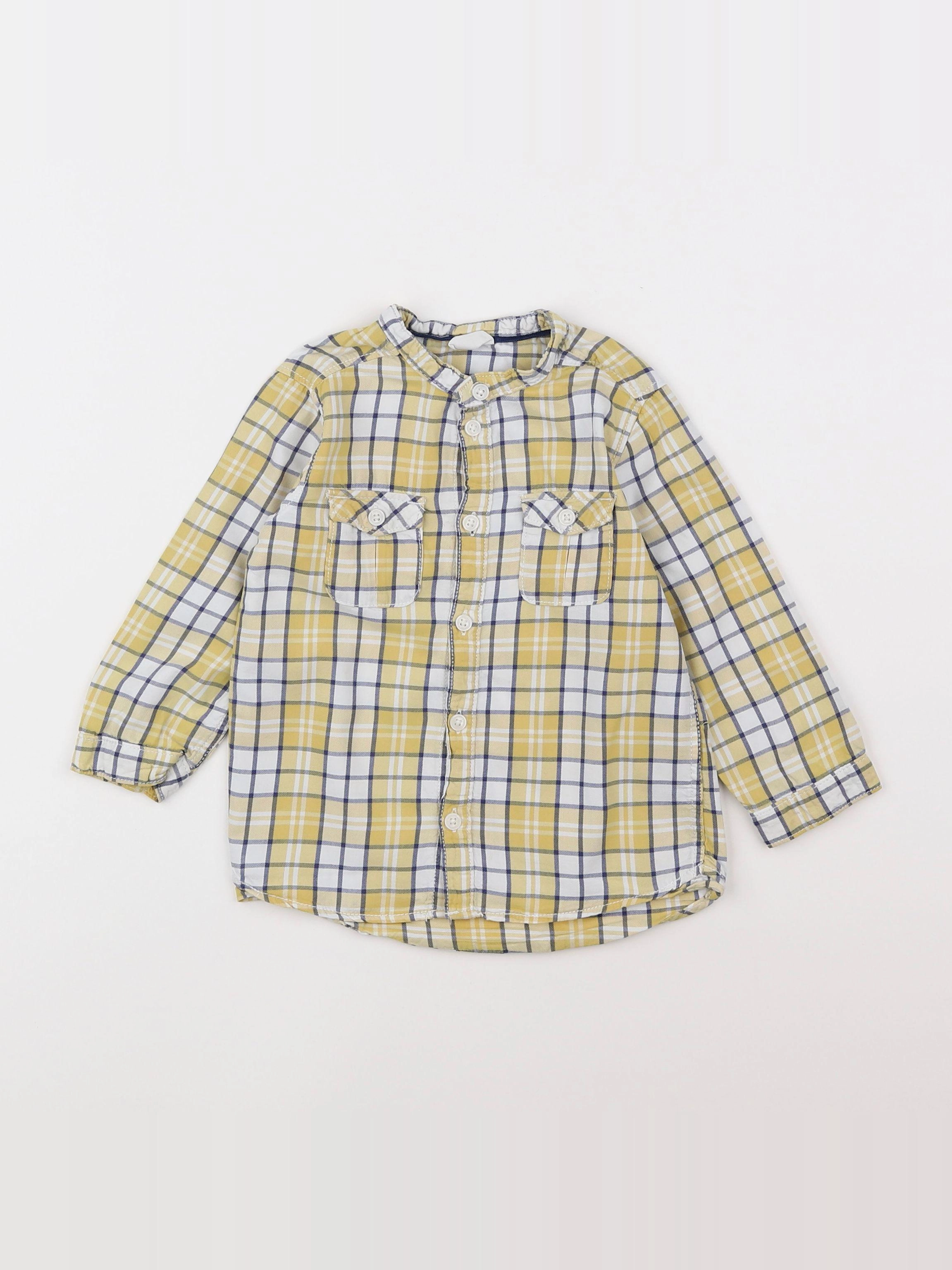 H&M - chemise jaune, bleu - 12/18 mois