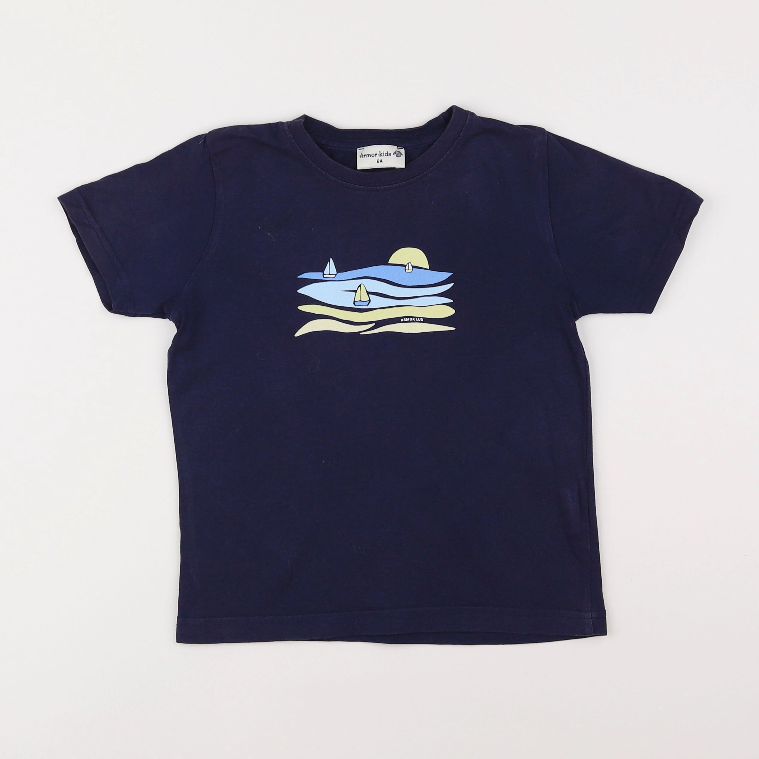 Armor Lux - tee-shirt bleu - 6 ans