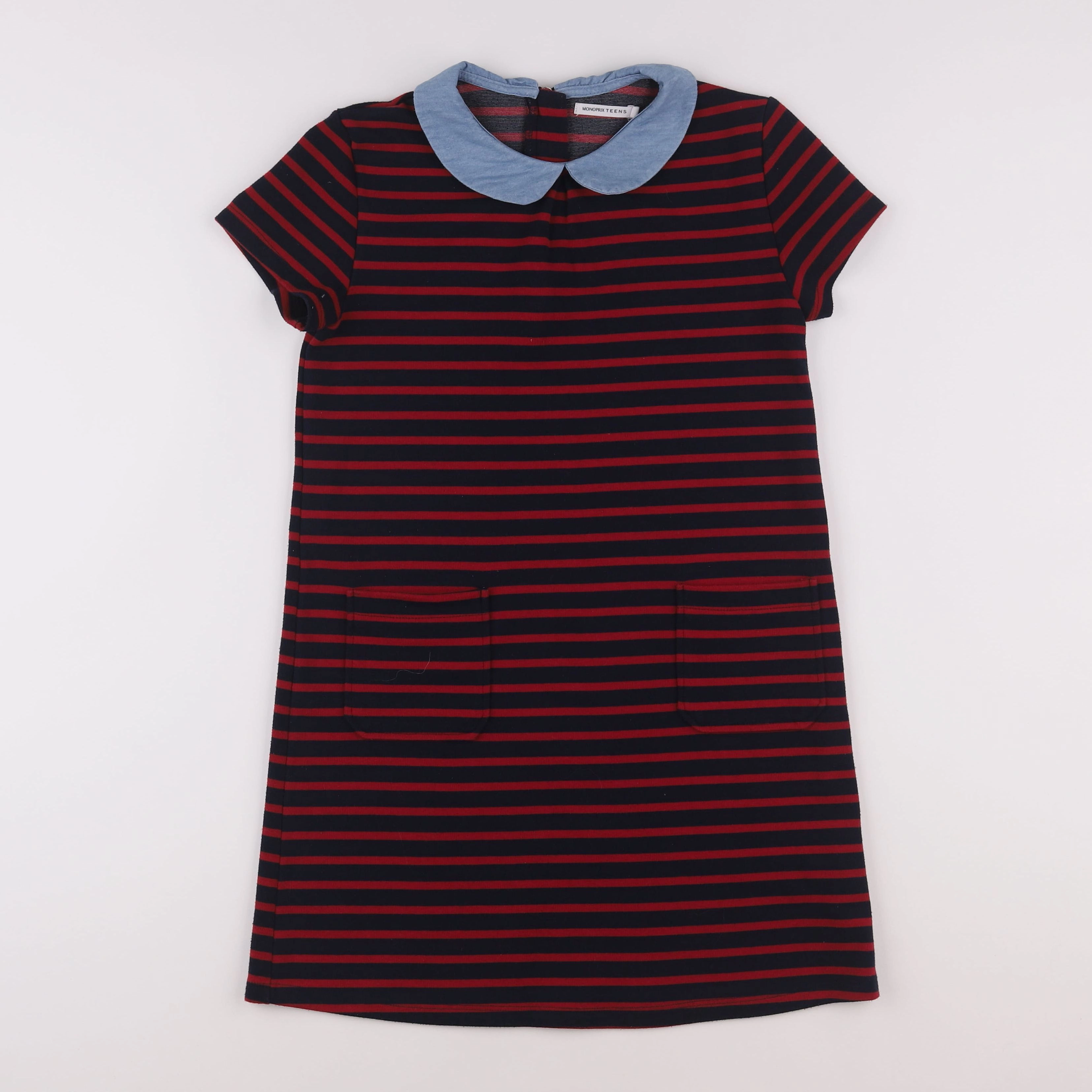 Monoprix - robe bleu, rouge - 12 ans