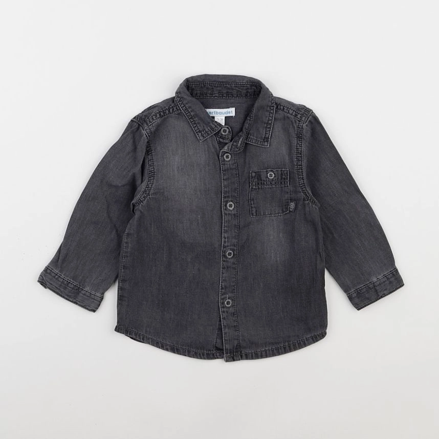 Vertbaudet - chemise gris - 12 mois