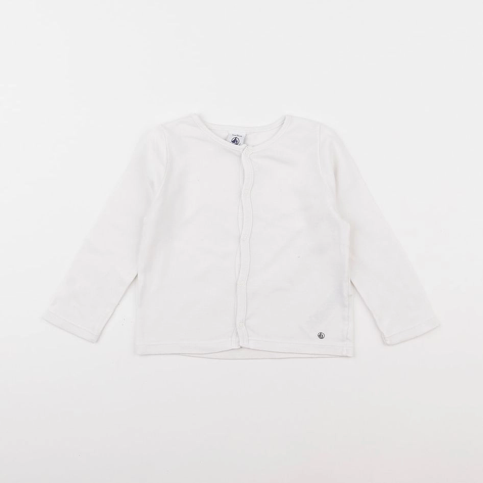 Petit Bateau - sweat blanc - 2 ans