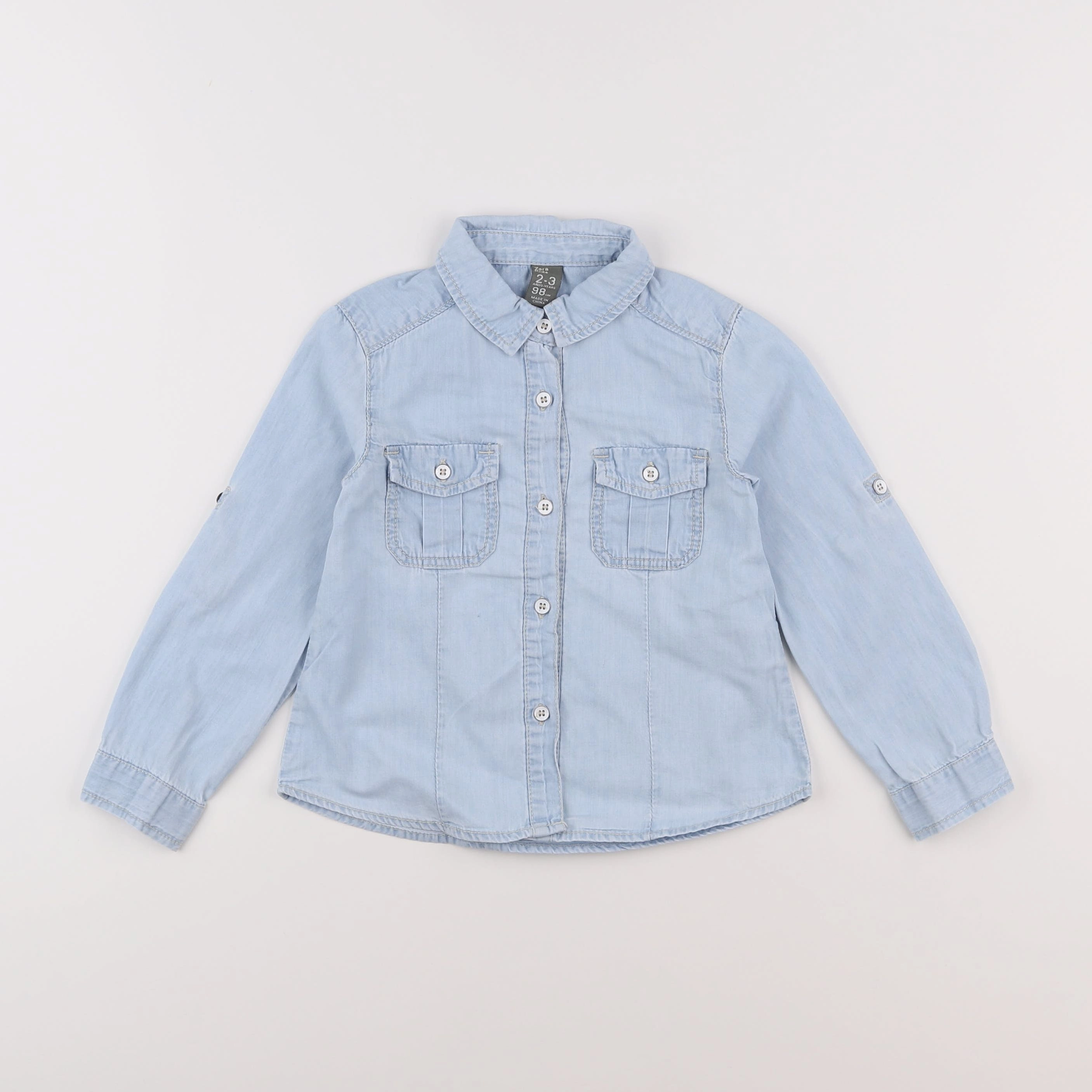 Zara - chemise bleu - 2/3 ans