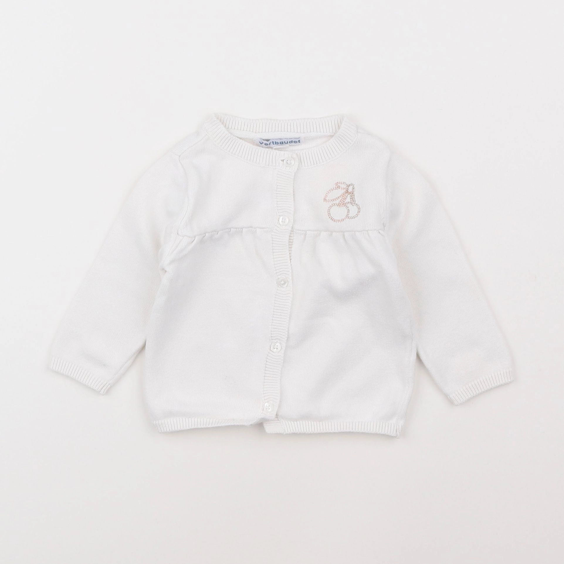 Vertbaudet - gilet blanc - 6 mois