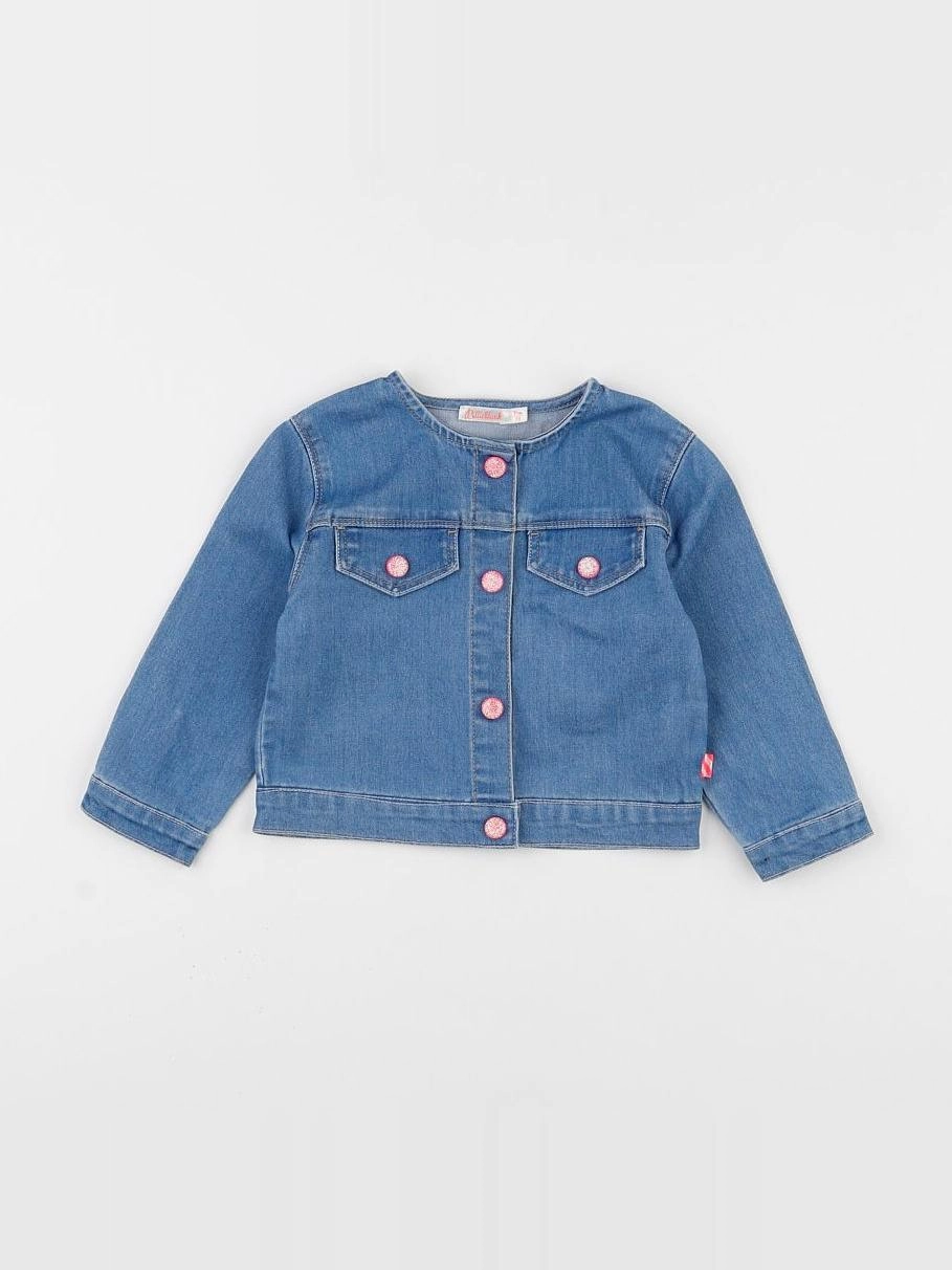 Billie Blush - veste imprimé au dos bleu - 18 mois