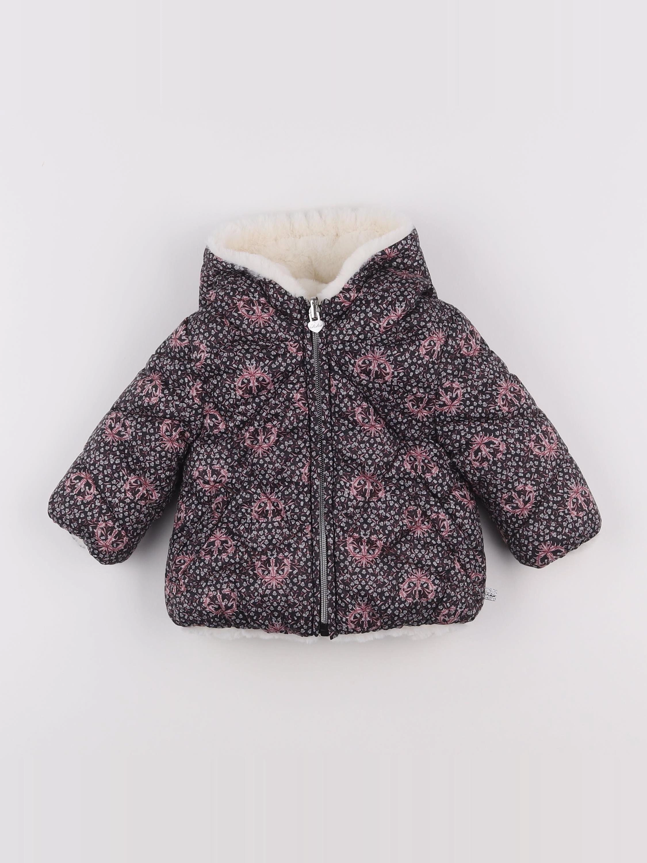 IKKS - doudoune réversible noir, beige - 6 mois
