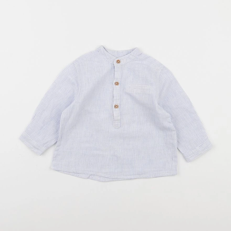 Boutchou - chemise bleu - 9 mois