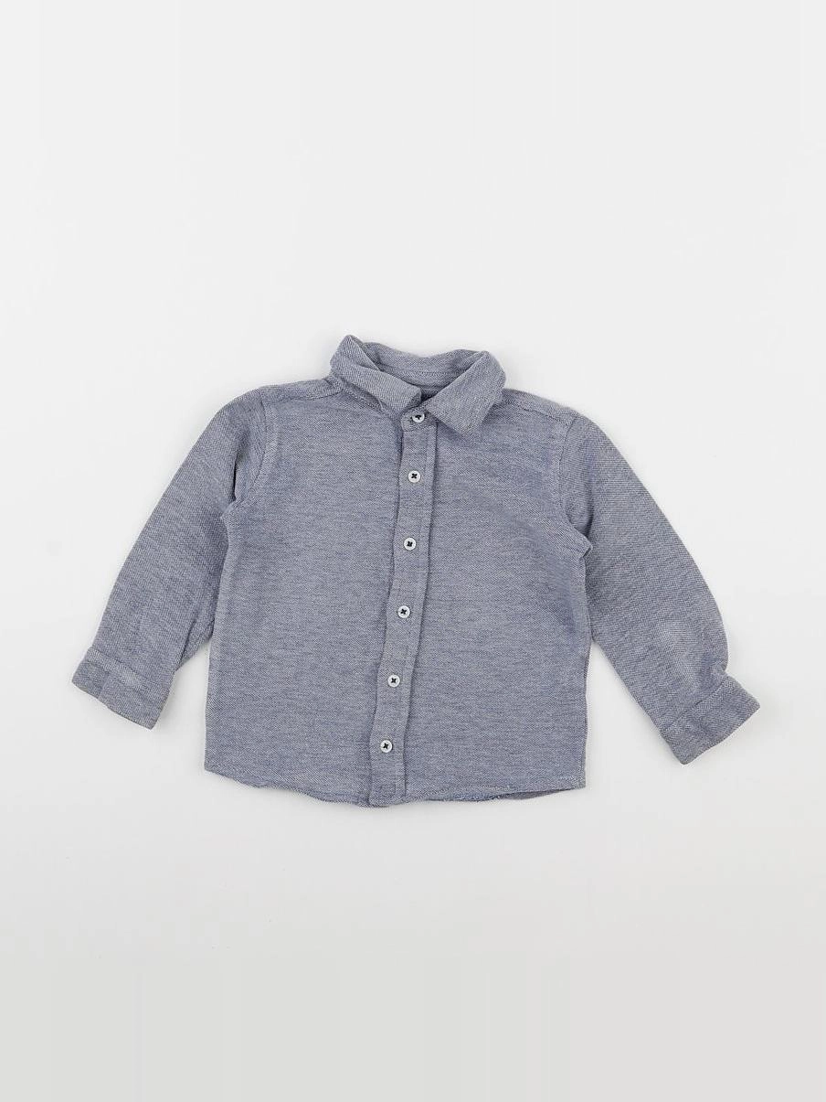 Boutchou - chemise bleu - 18 mois