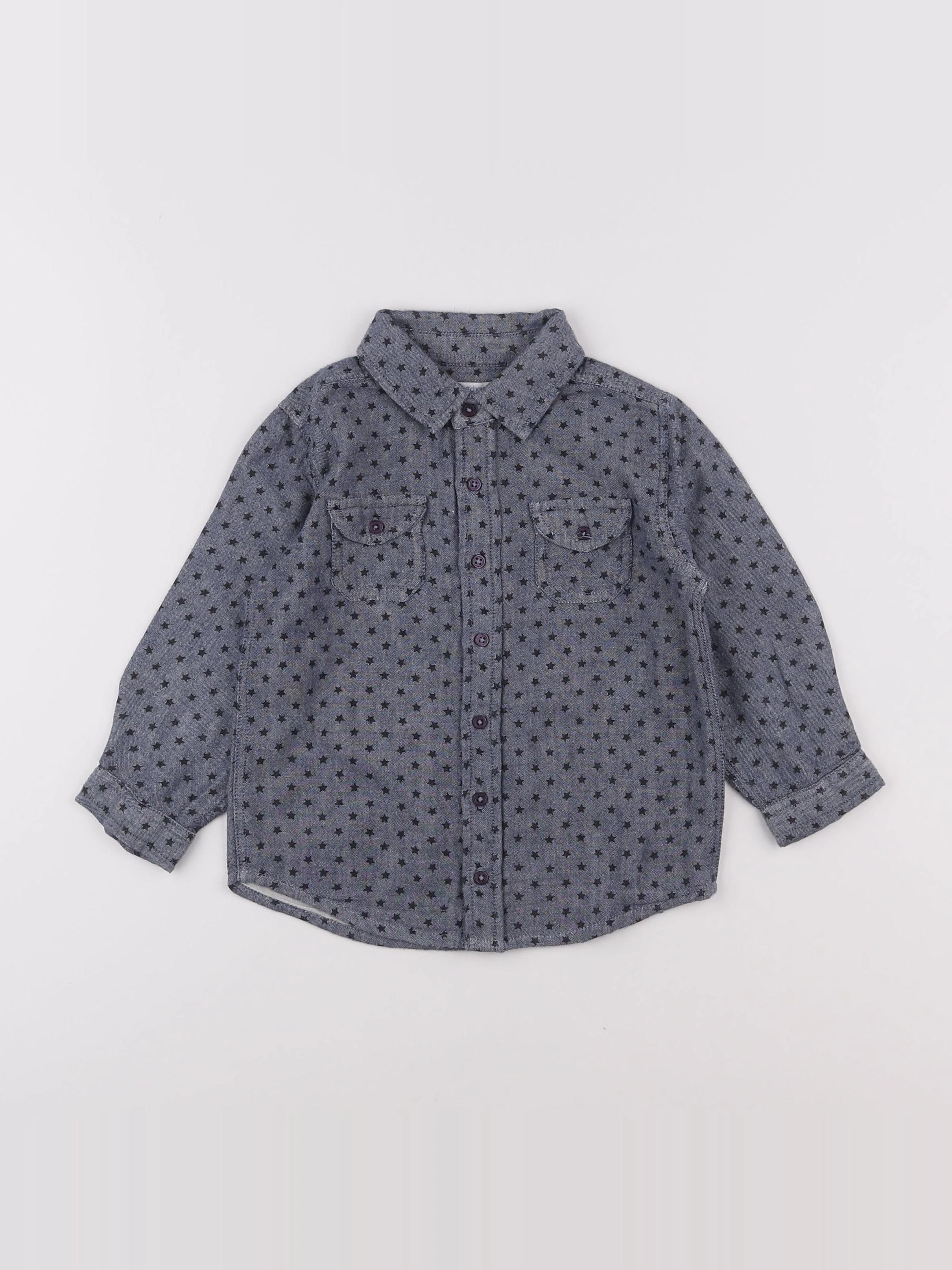 Boutchou - chemise bleu - 2 ans