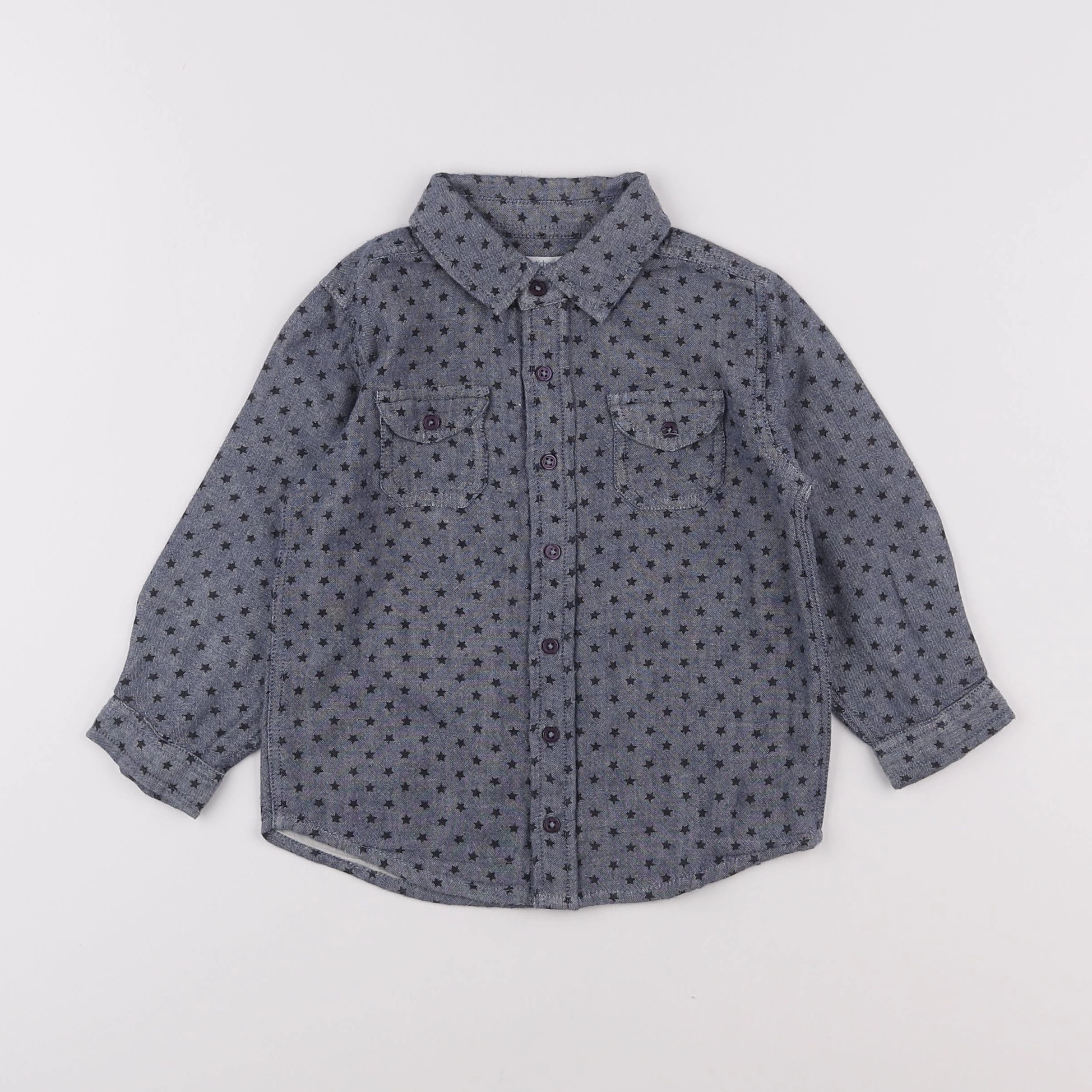 Boutchou - chemise bleu - 2 ans