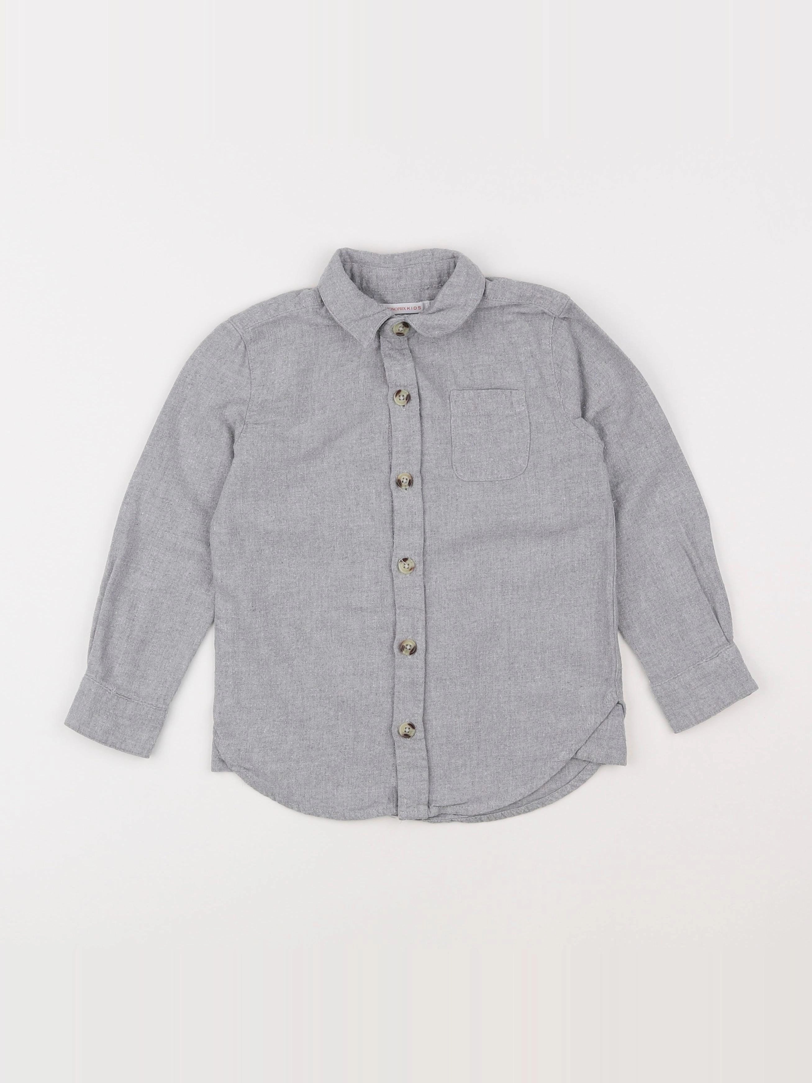 Monoprix - chemise gris - 4 ans