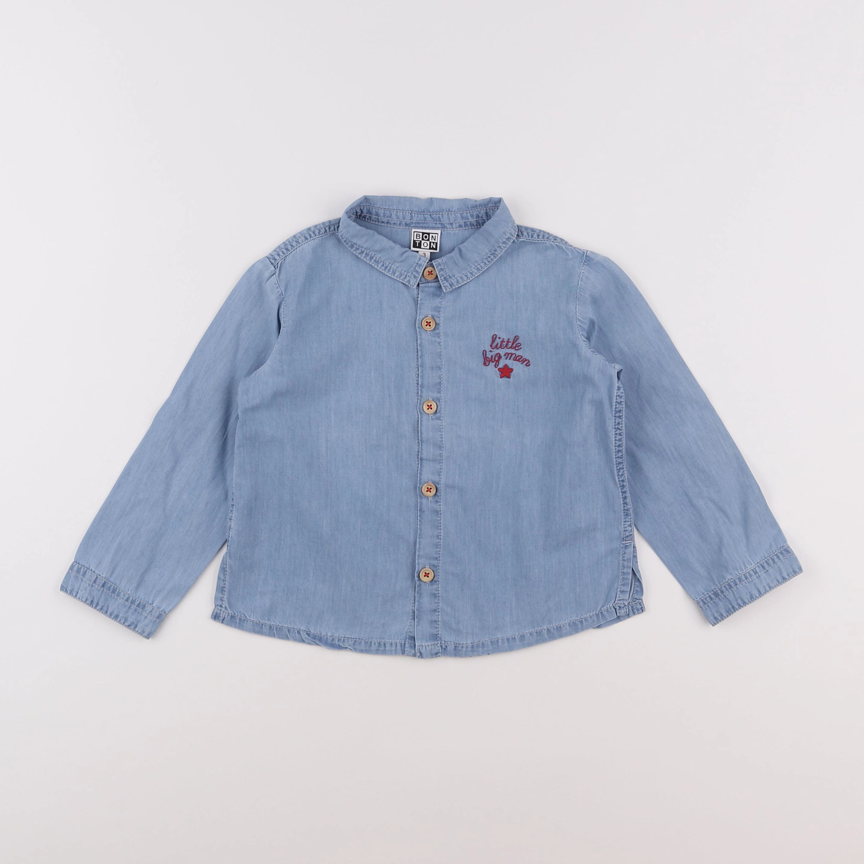 Bonton - chemise bleu - 3 ans