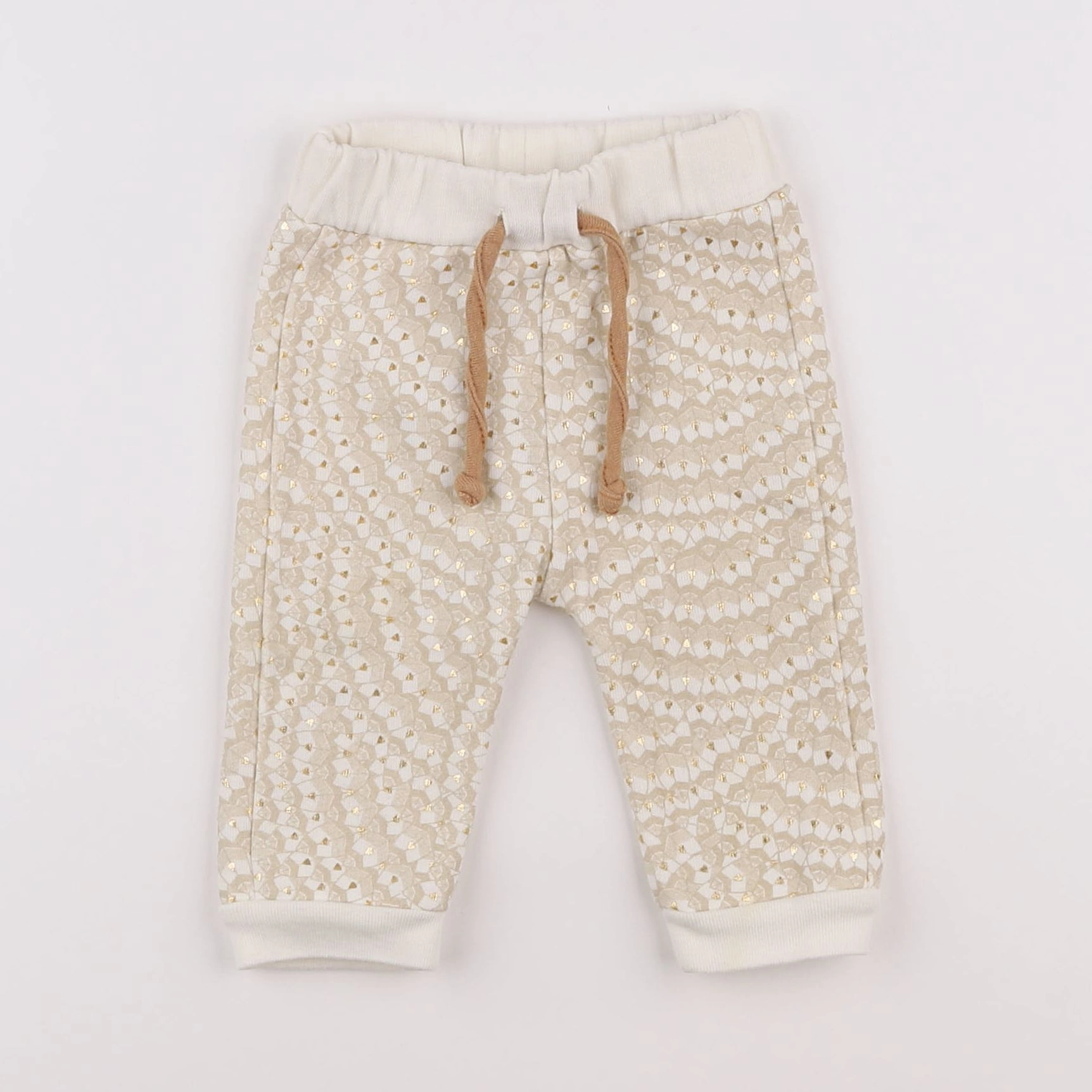 Blune - jogging beige, blanc - 6 mois