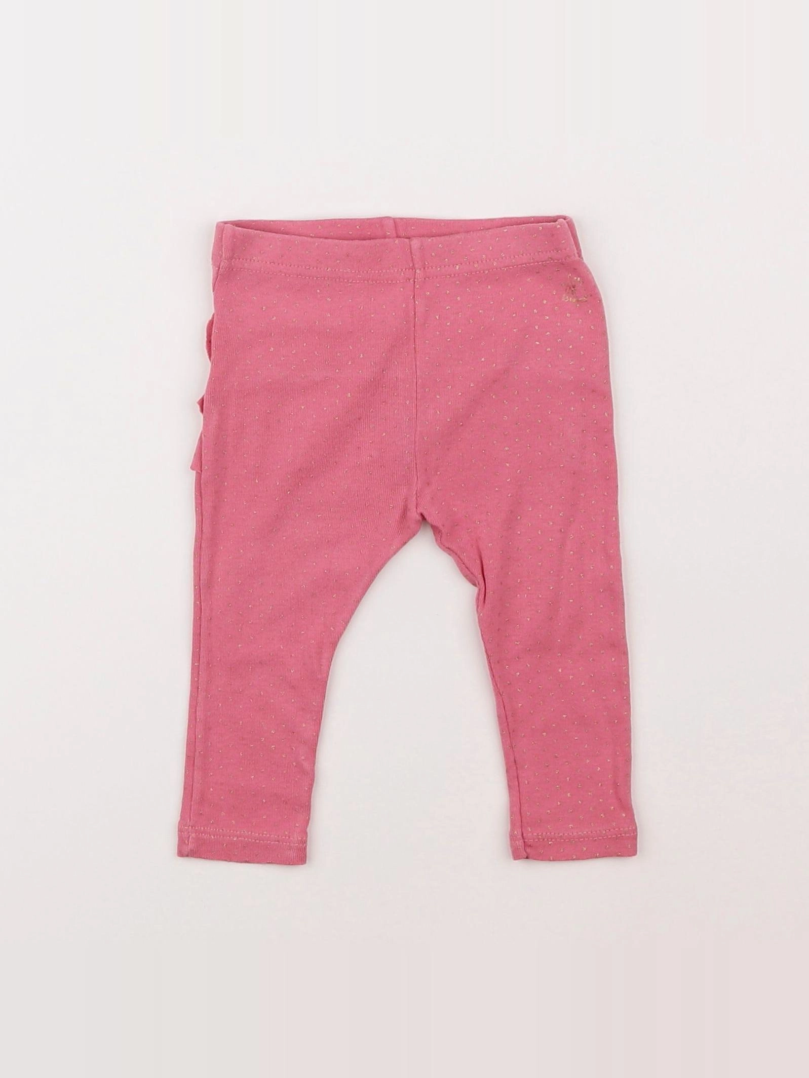Petit Bateau - legging volants au dos rose - 6 mois