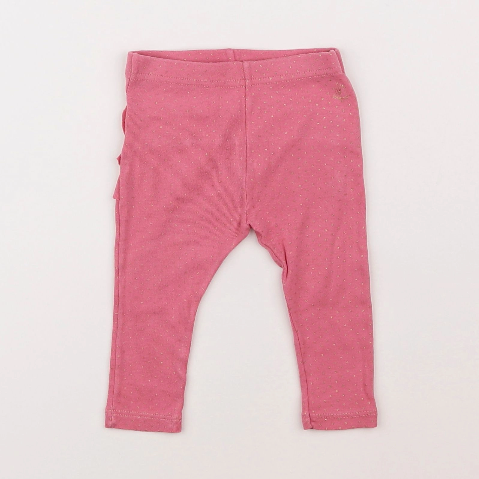 Petit Bateau - legging volants au dos rose - 6 mois