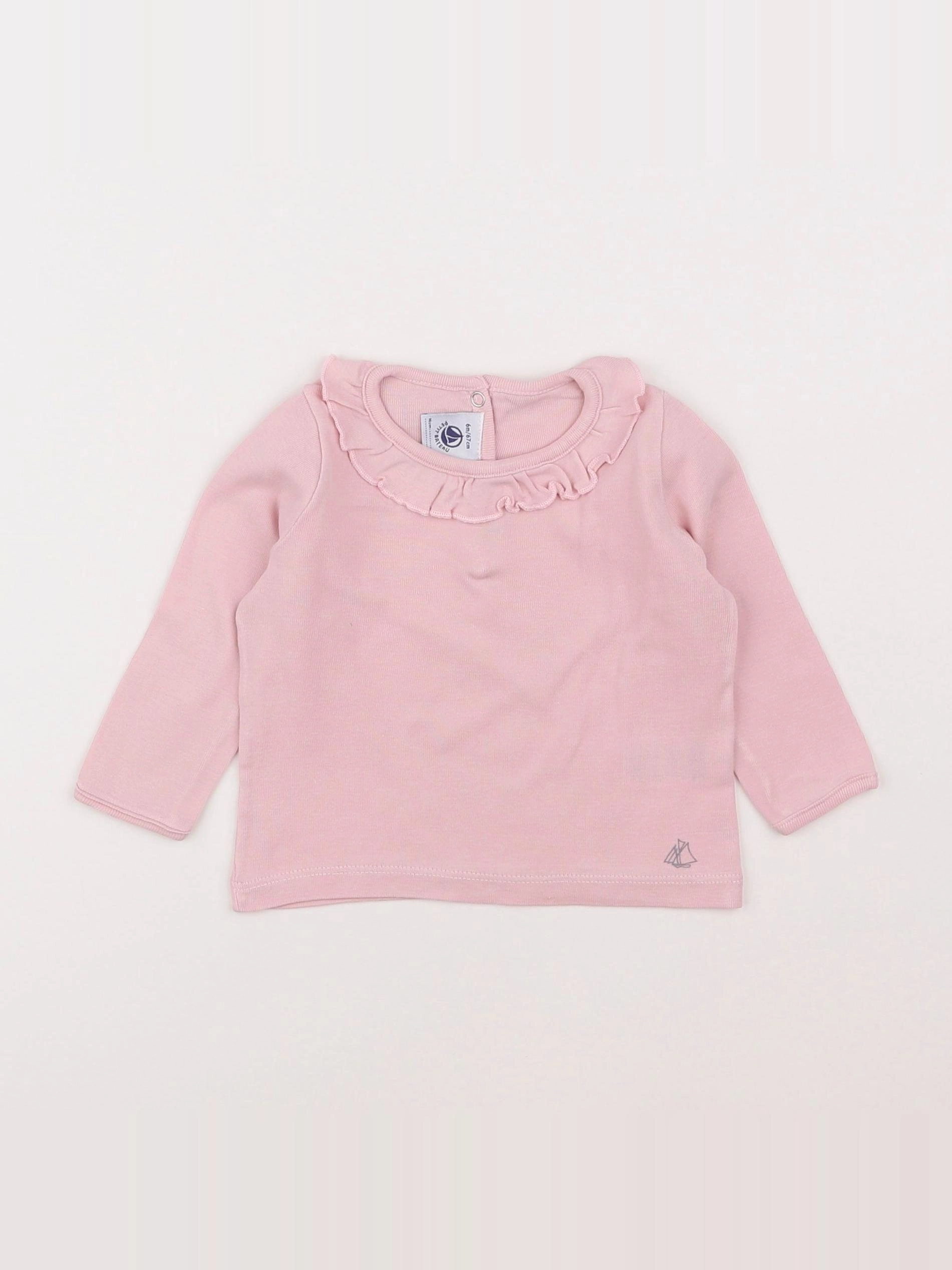 Petit Bateau - tee-shirt rose - 6 mois