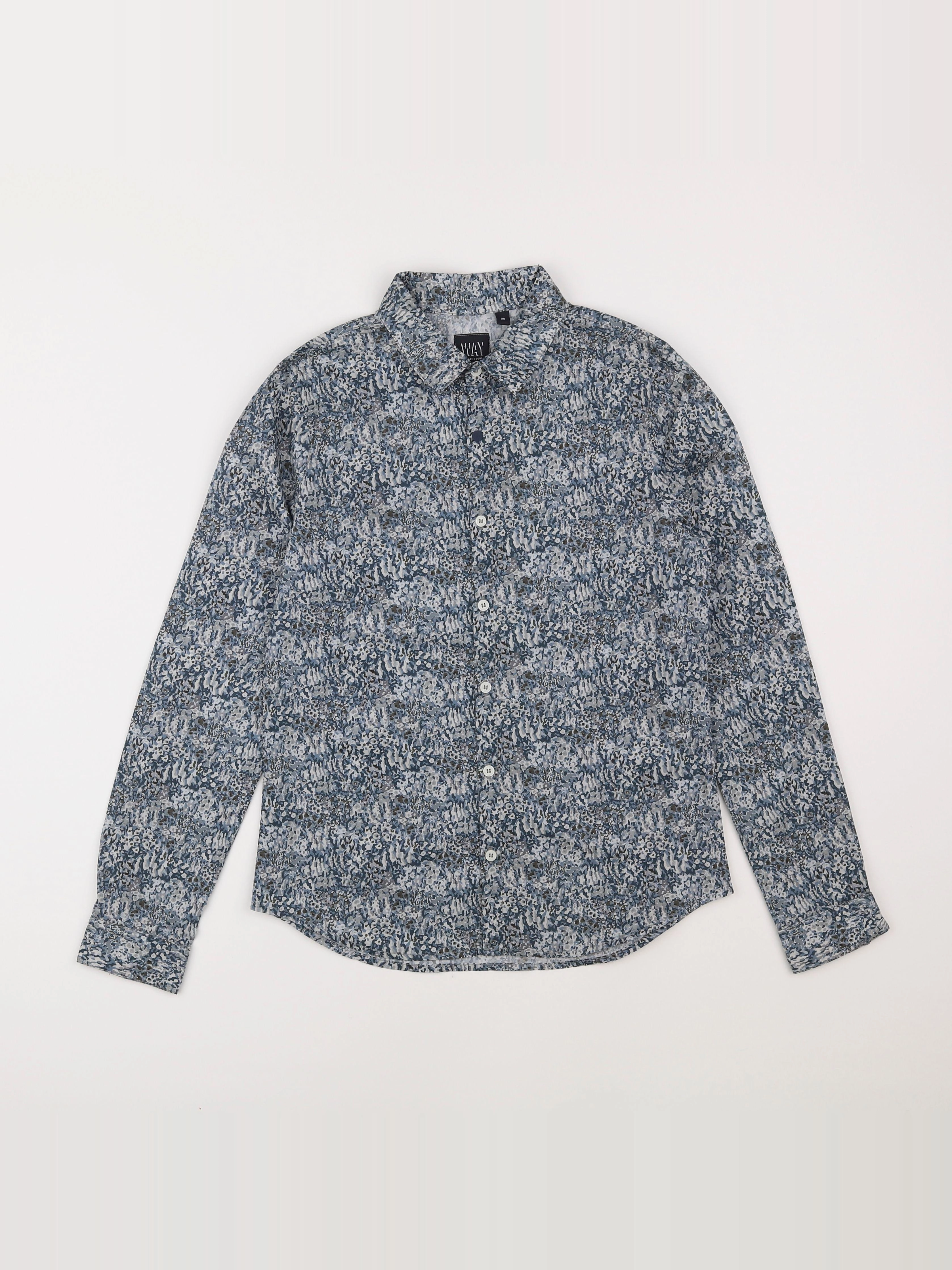 IKKS - chemise bleu, gris - 12 ans