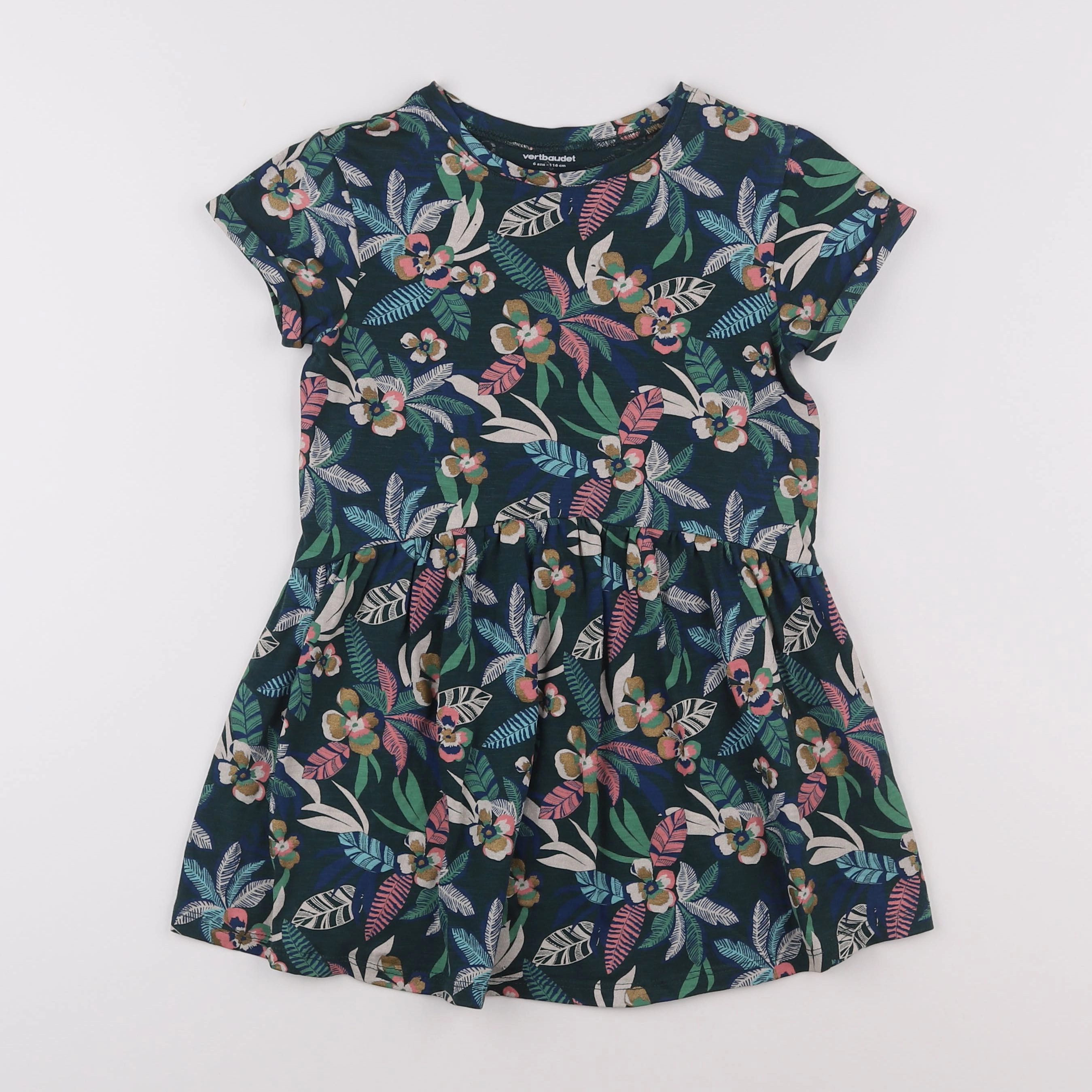 Vertbaudet - robe vert - 6 ans