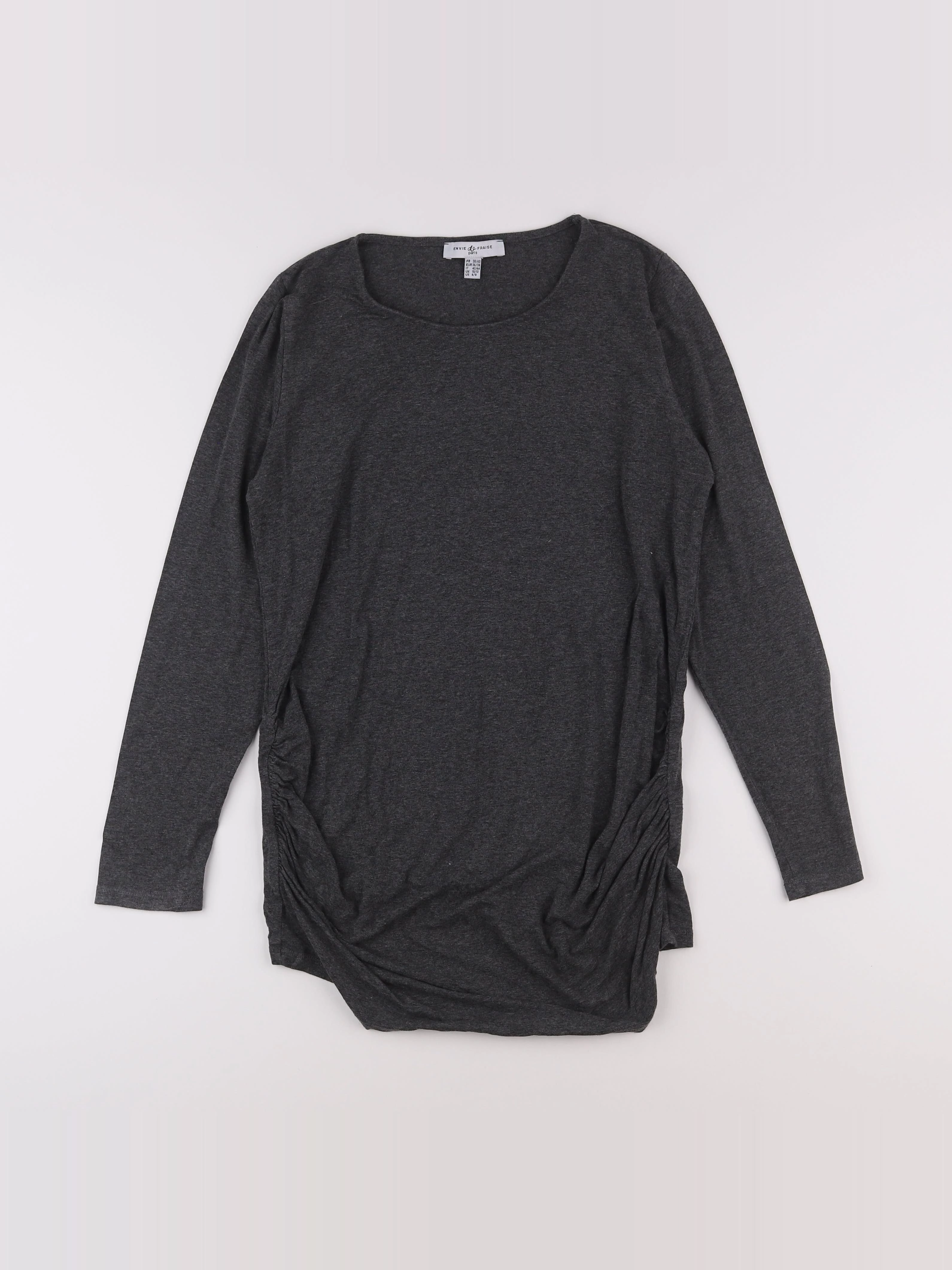 Envie de fraise - tee-shirt grossesse gris - 38 à 40