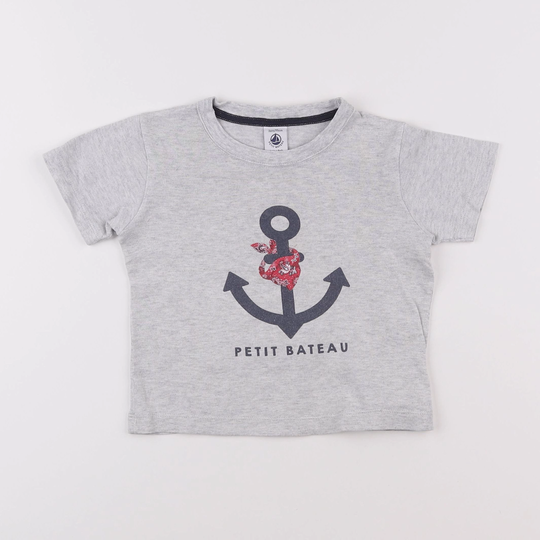 Petit Bateau - tee-shirt gris - 3 ans