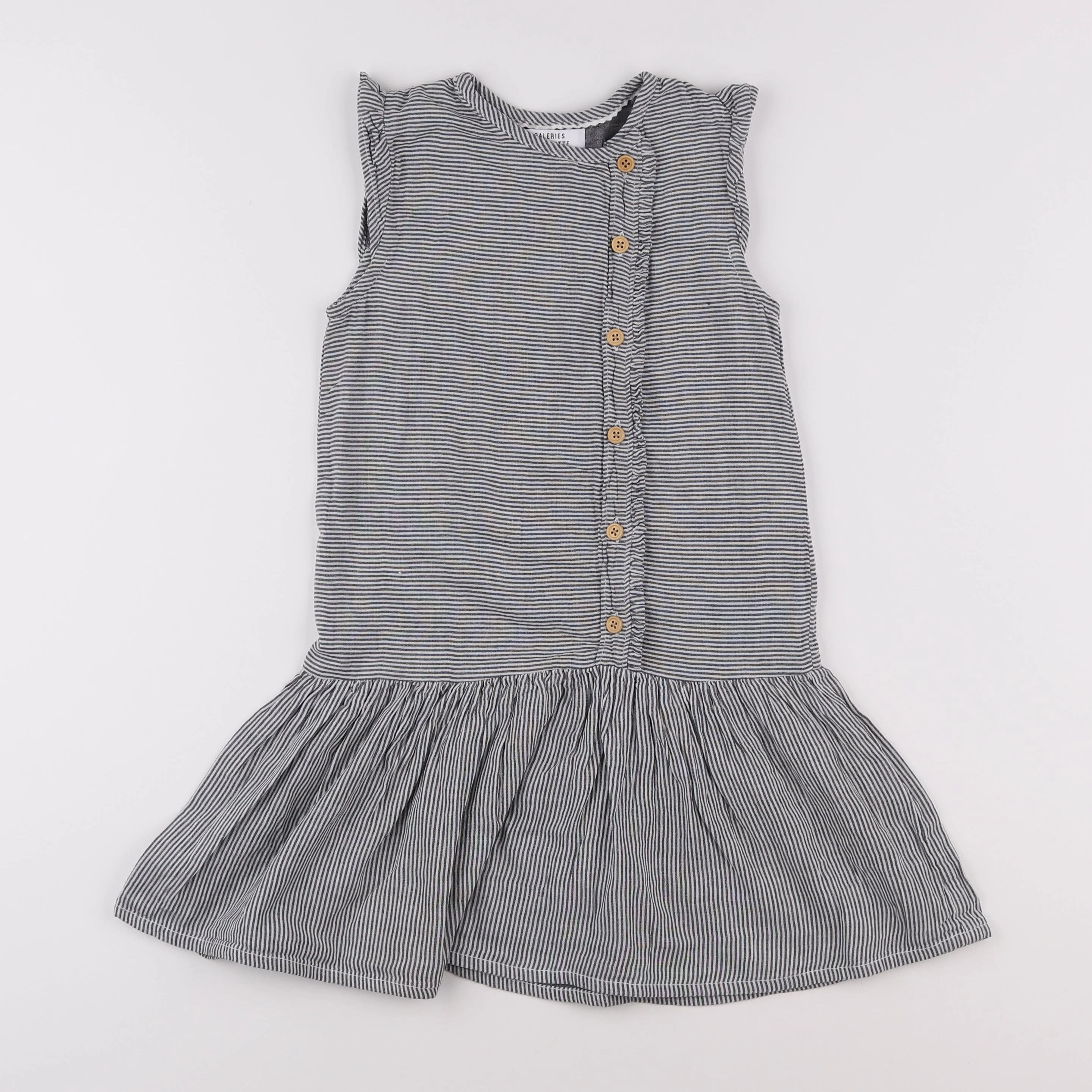 Galeries Lafayette - robe blanc, gris - 8 ans