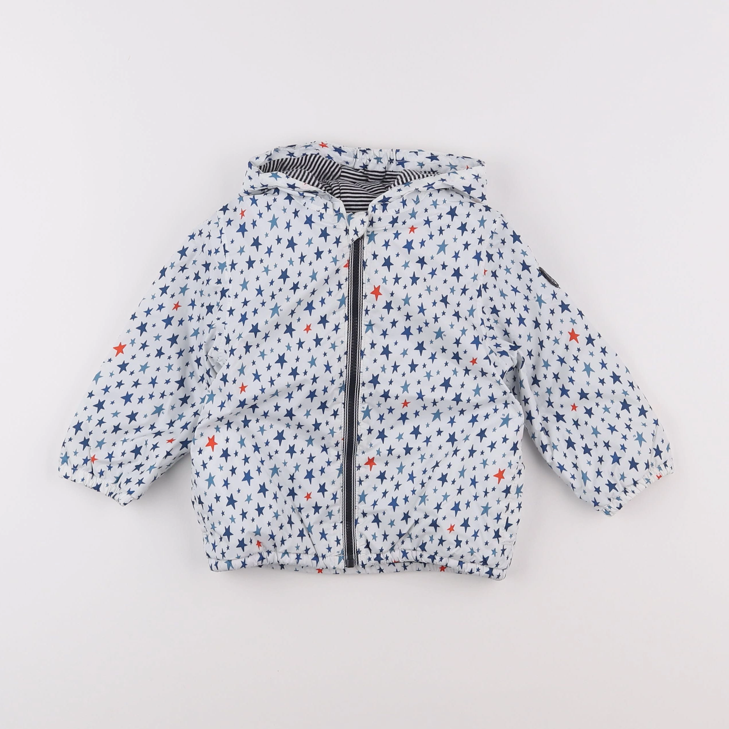 Petit Bateau - doudoune blanc, bleu - 18 mois