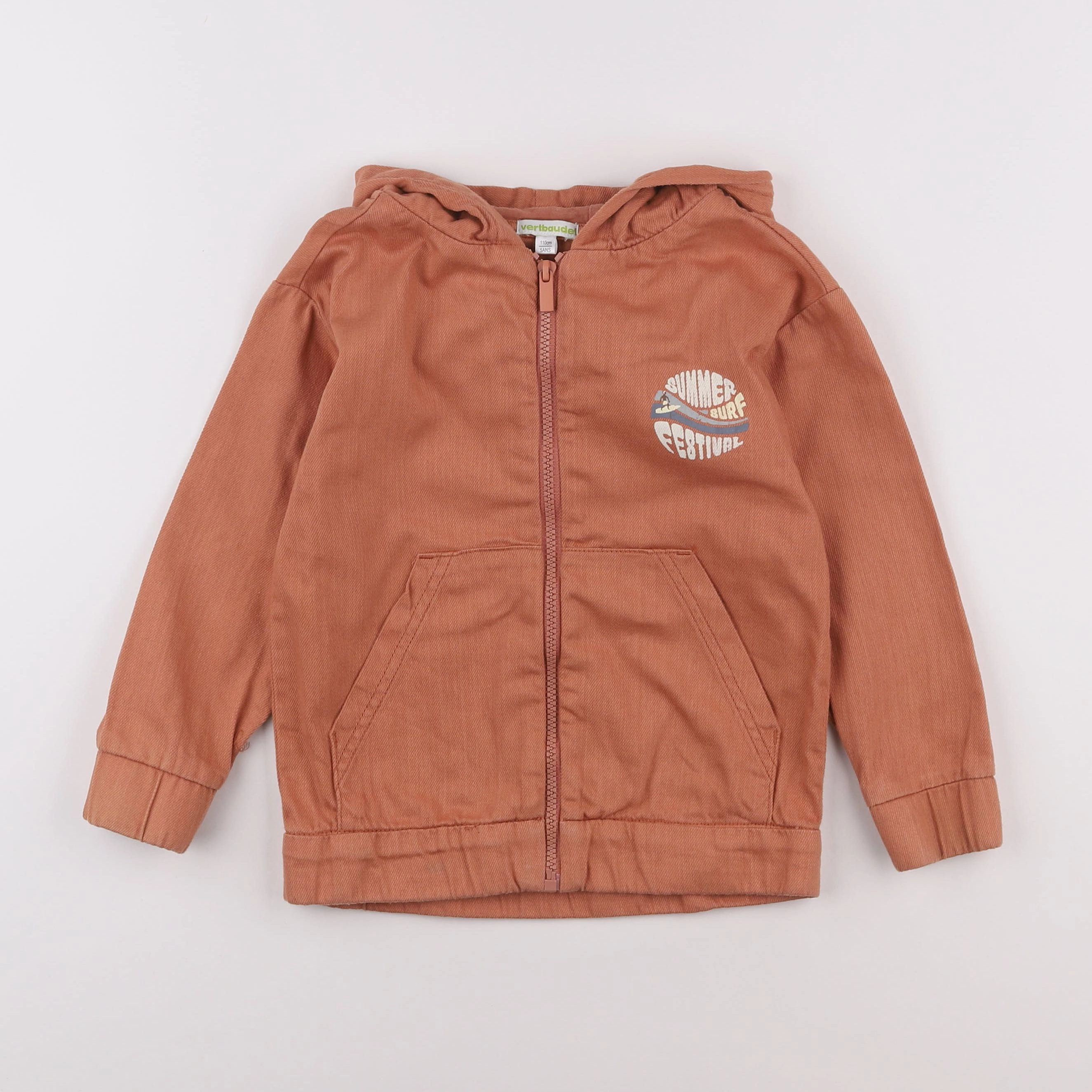 Vertbaudet - veste orange, marron - 5 ans