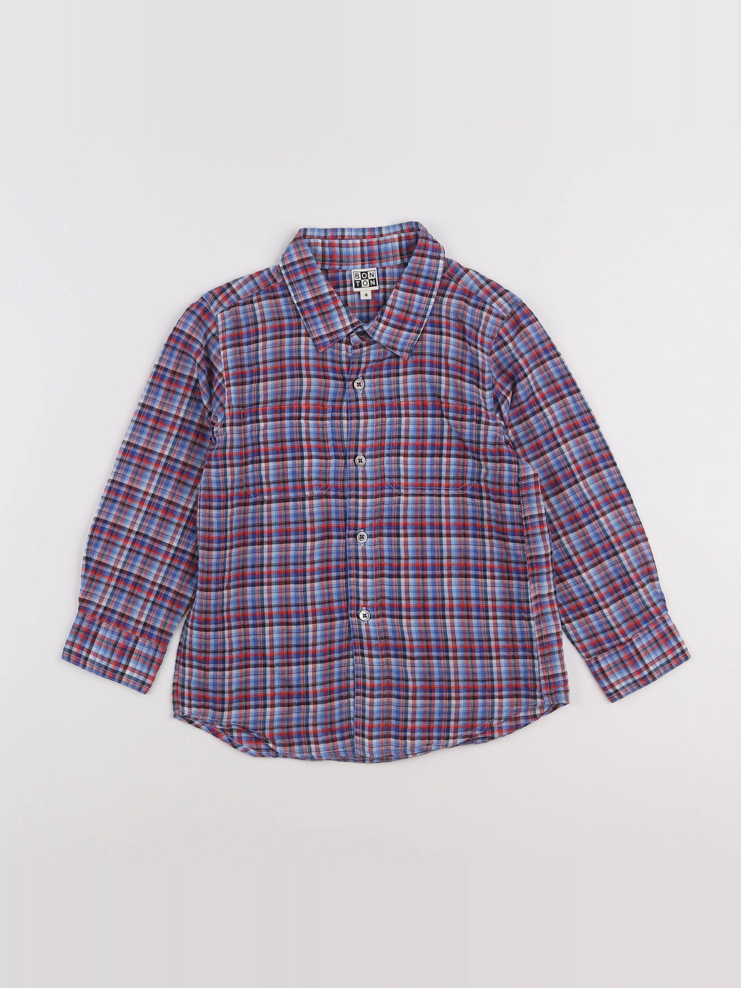 Bonton - chemise rouge - 4 ans