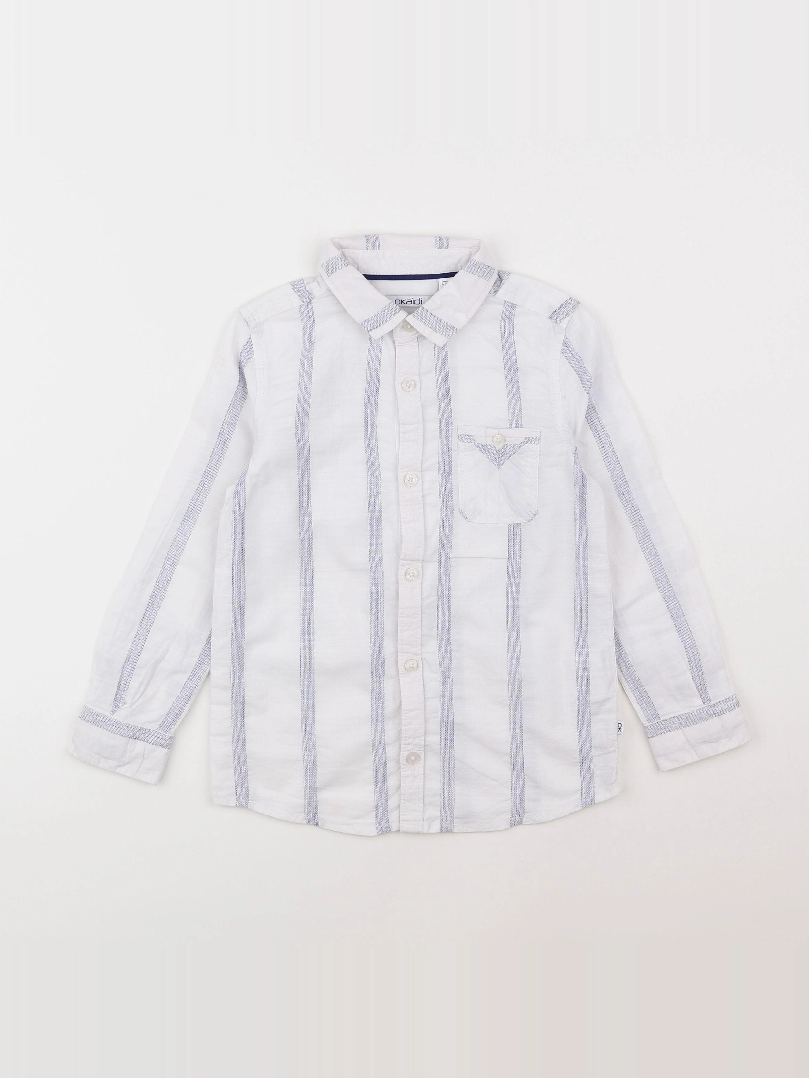 Okaidi - chemise blanc, bleu - 5 ans
