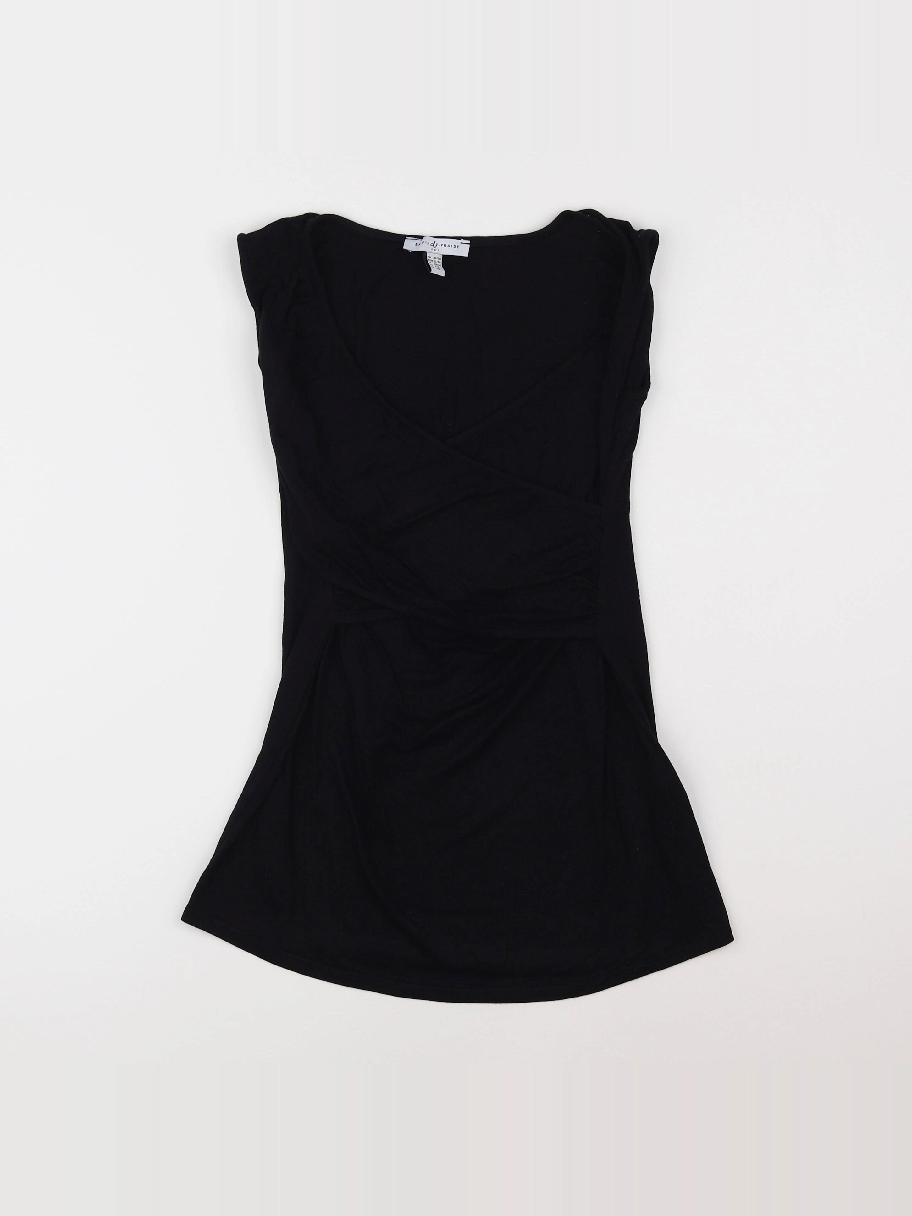 Envie de fraise - tee-shirt grossesse, allaitement noir - 34 à 36