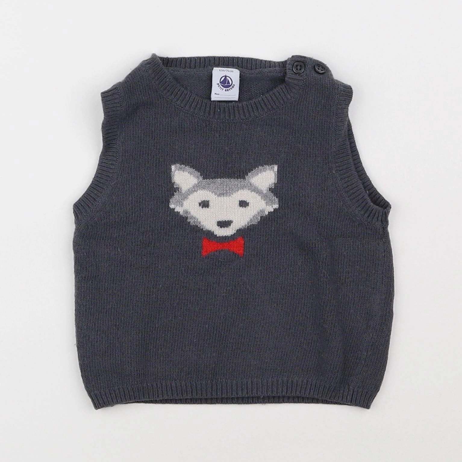 Petit Bateau - gilet gris - 12 mois