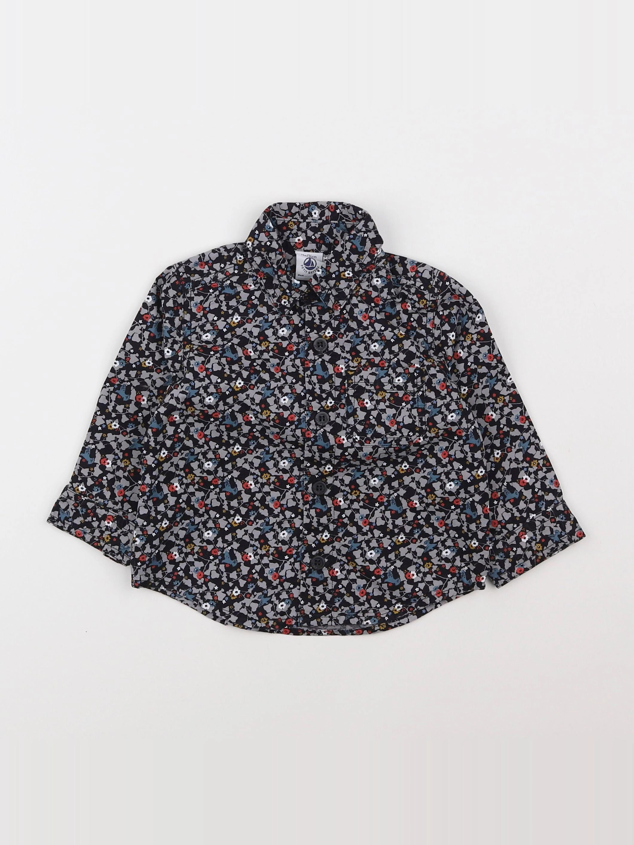 Petit Bateau - chemise multicolore - 12 mois