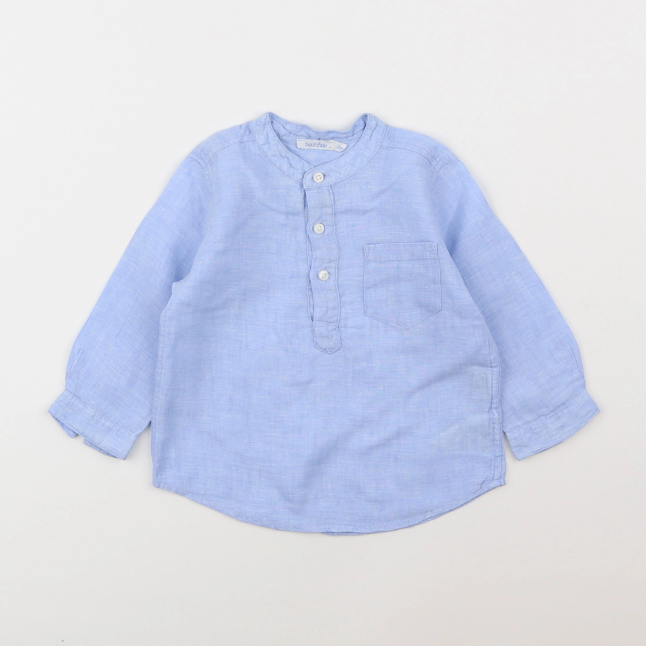 Boutchou - chemise bleu - 12 mois