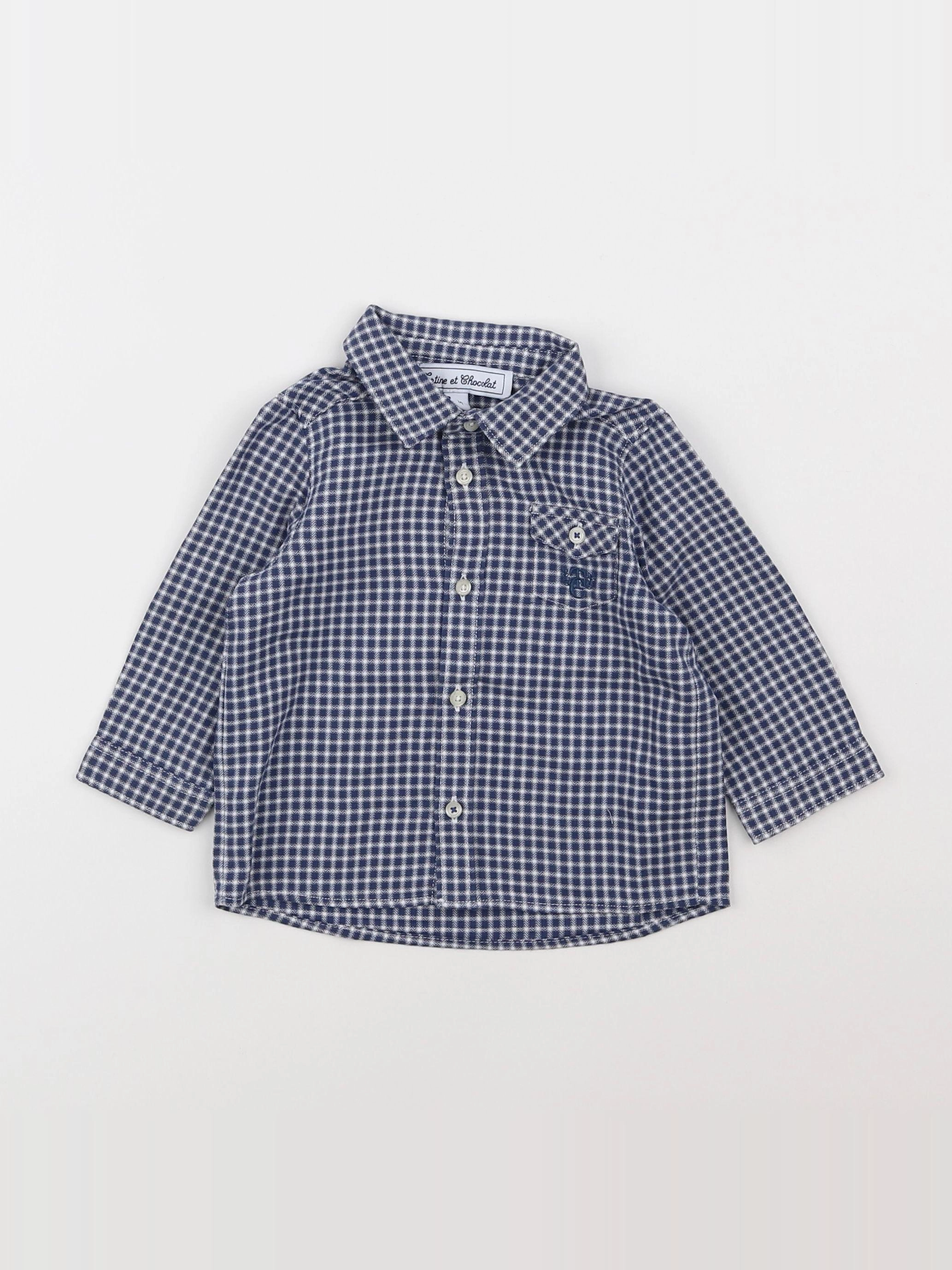 Tartine & Chocolat - chemise bleu - 12 mois