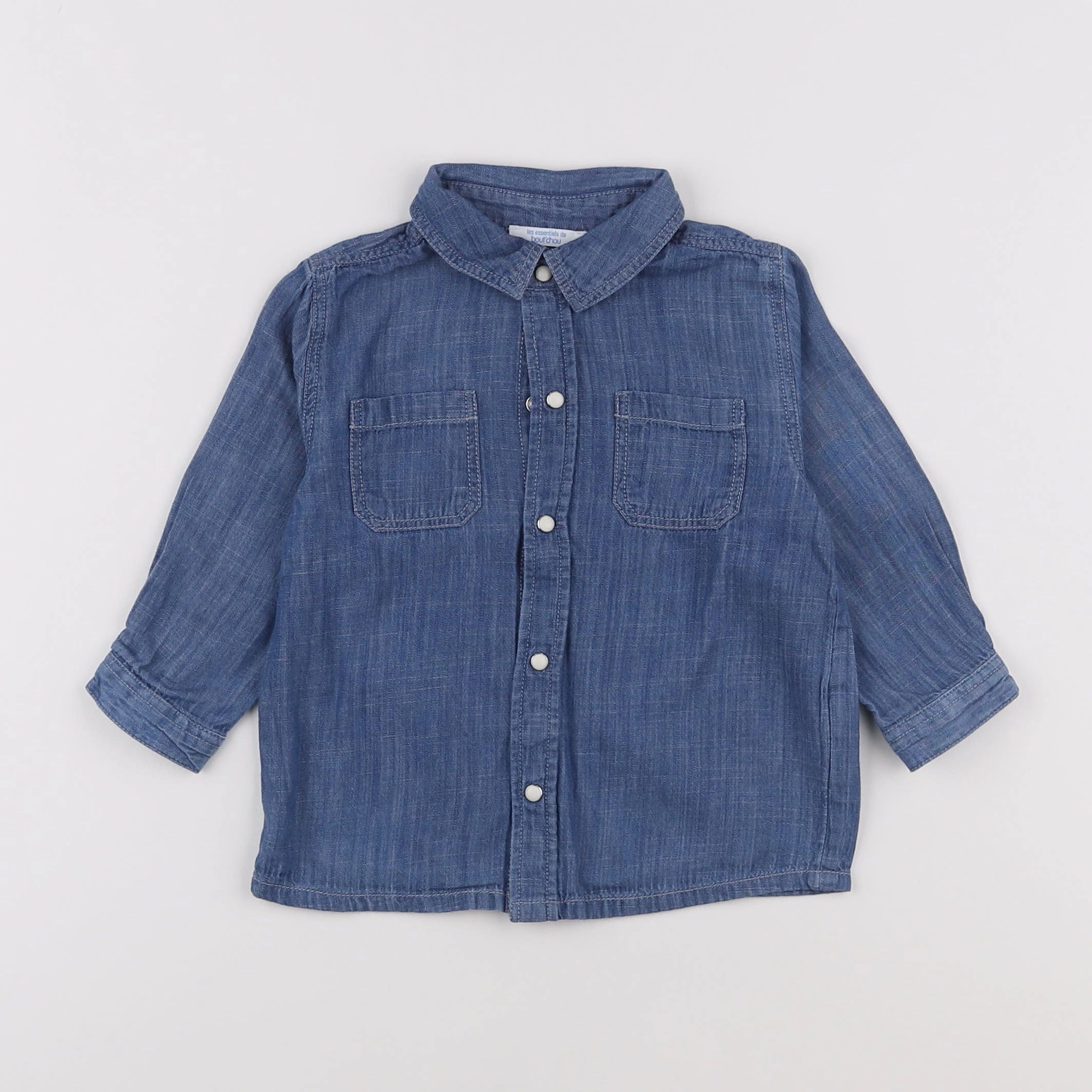 Boutchou - chemise bleu - 18 mois