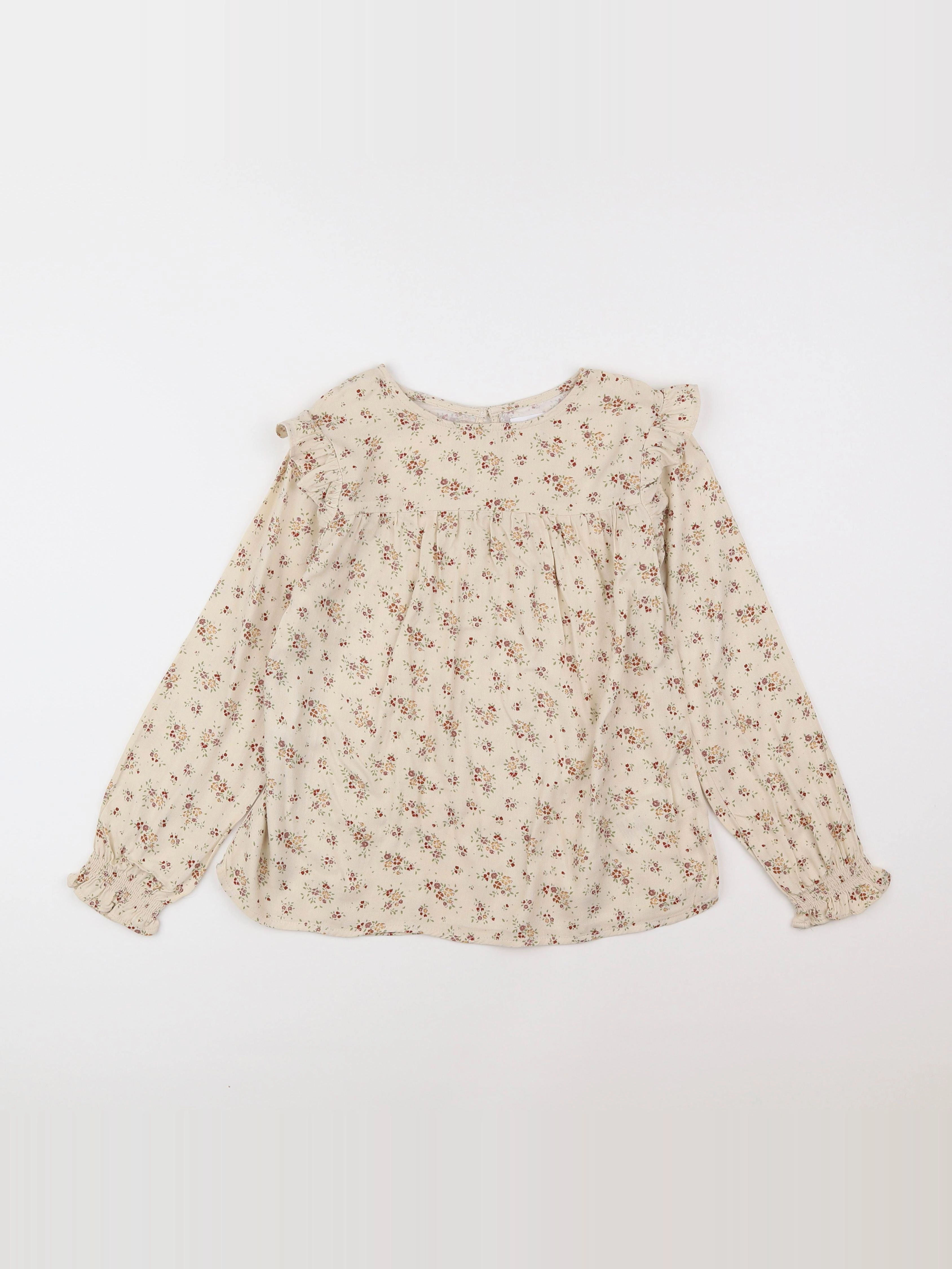 Vertbaudet - blouse beige, rouge - 9 ans