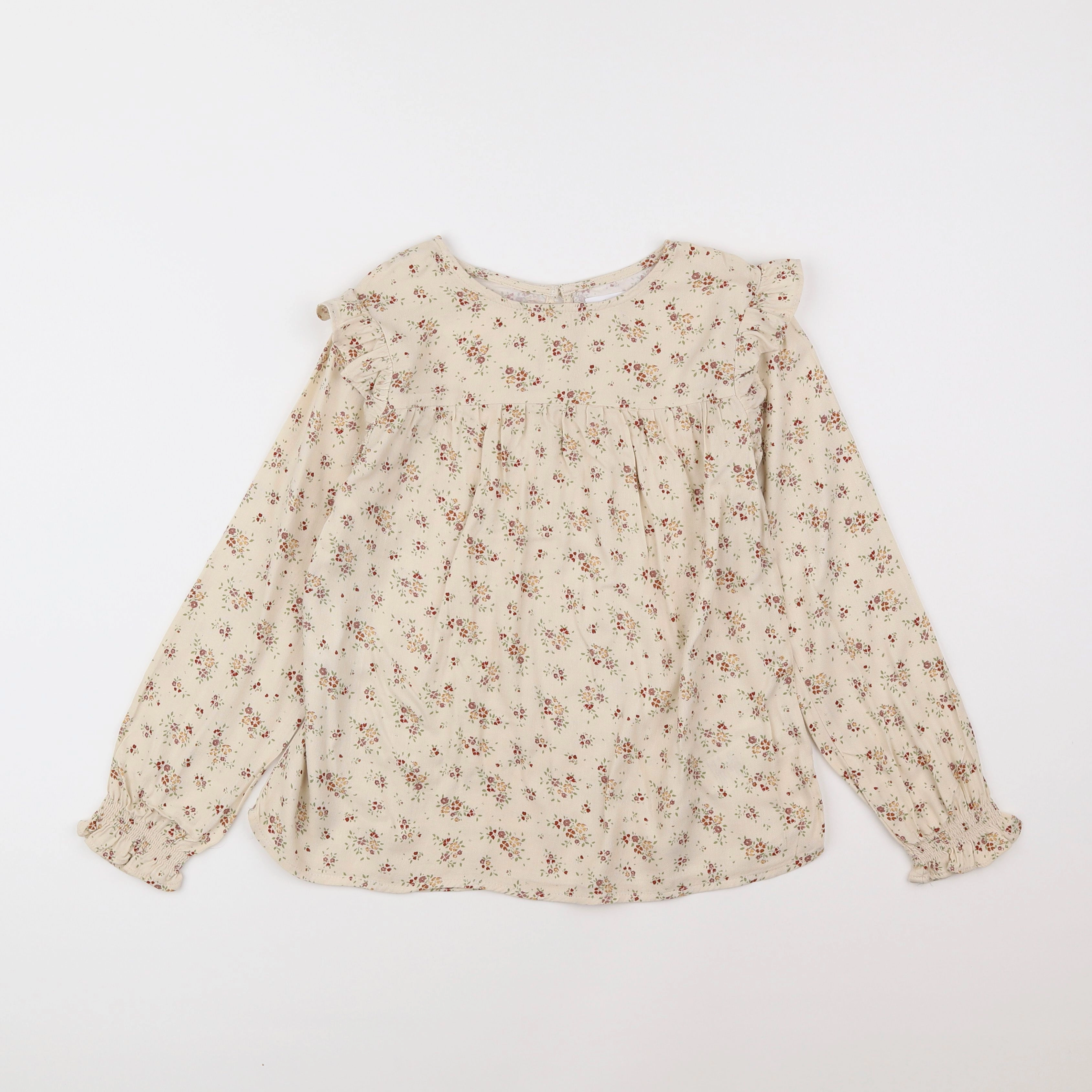 Vertbaudet - blouse beige, rouge - 9 ans