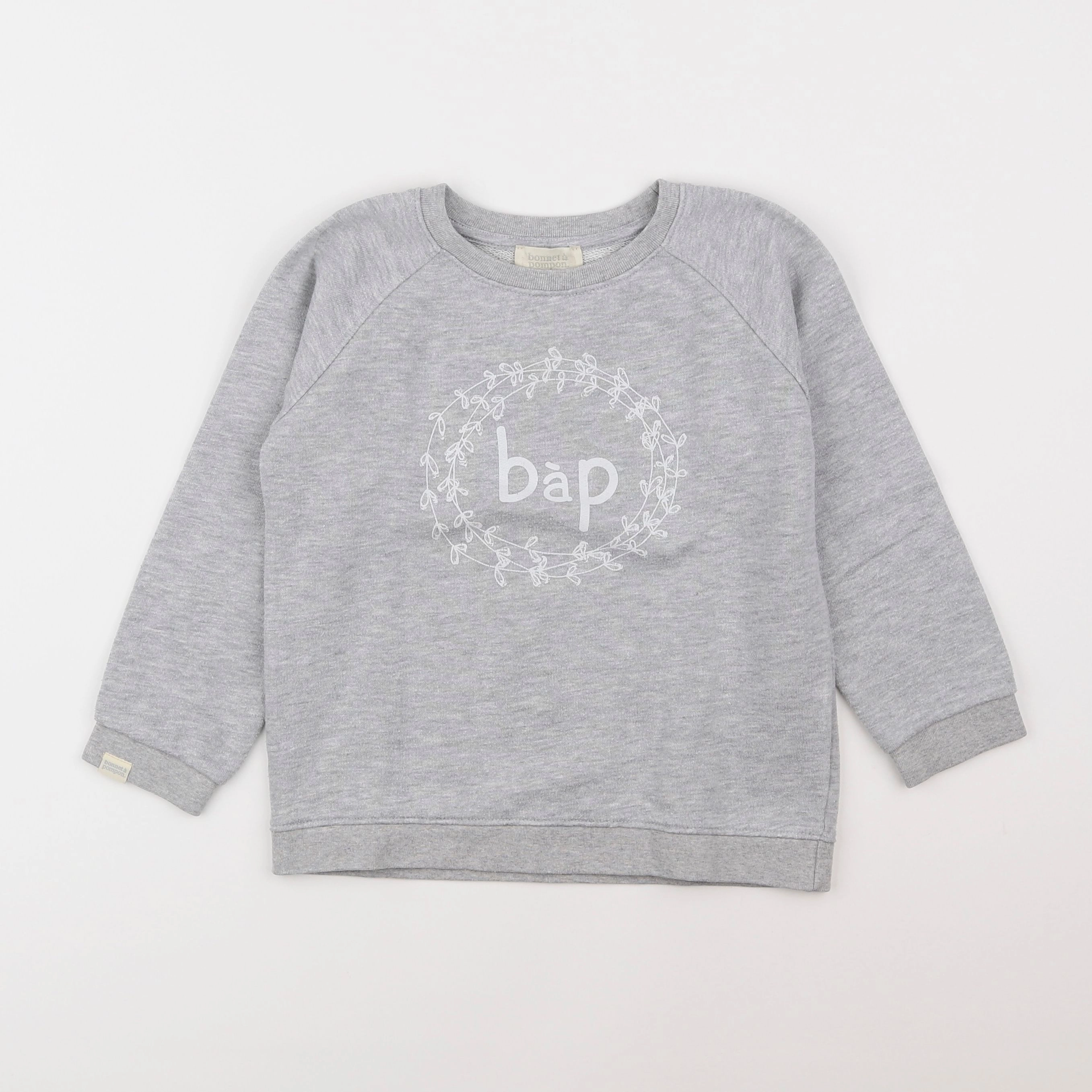 Bonnet à Pompon - sweat gris - 4 ans