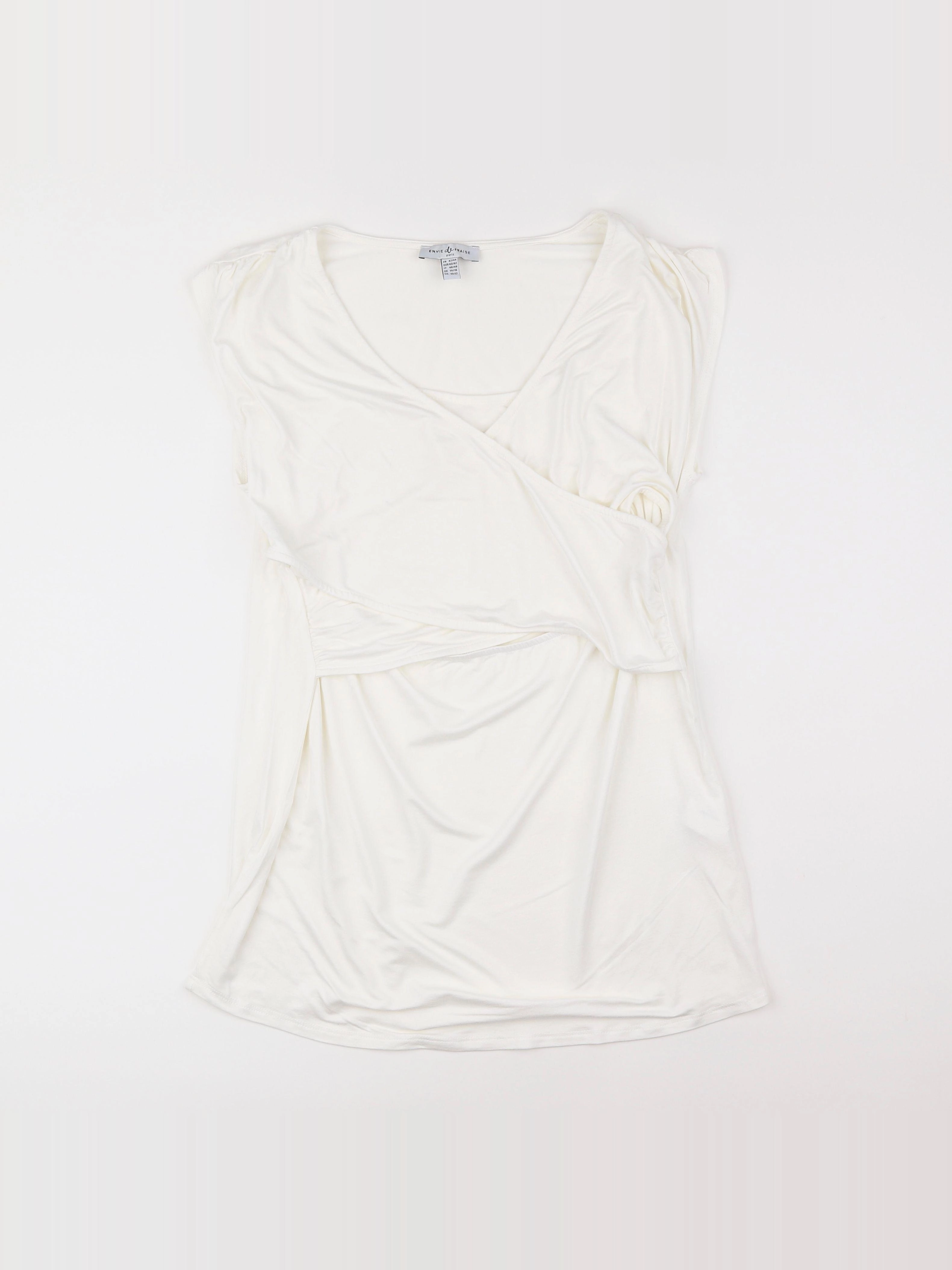 Envie de fraise - tee-shirt grossesse, allaitement blanc - 42 à 44