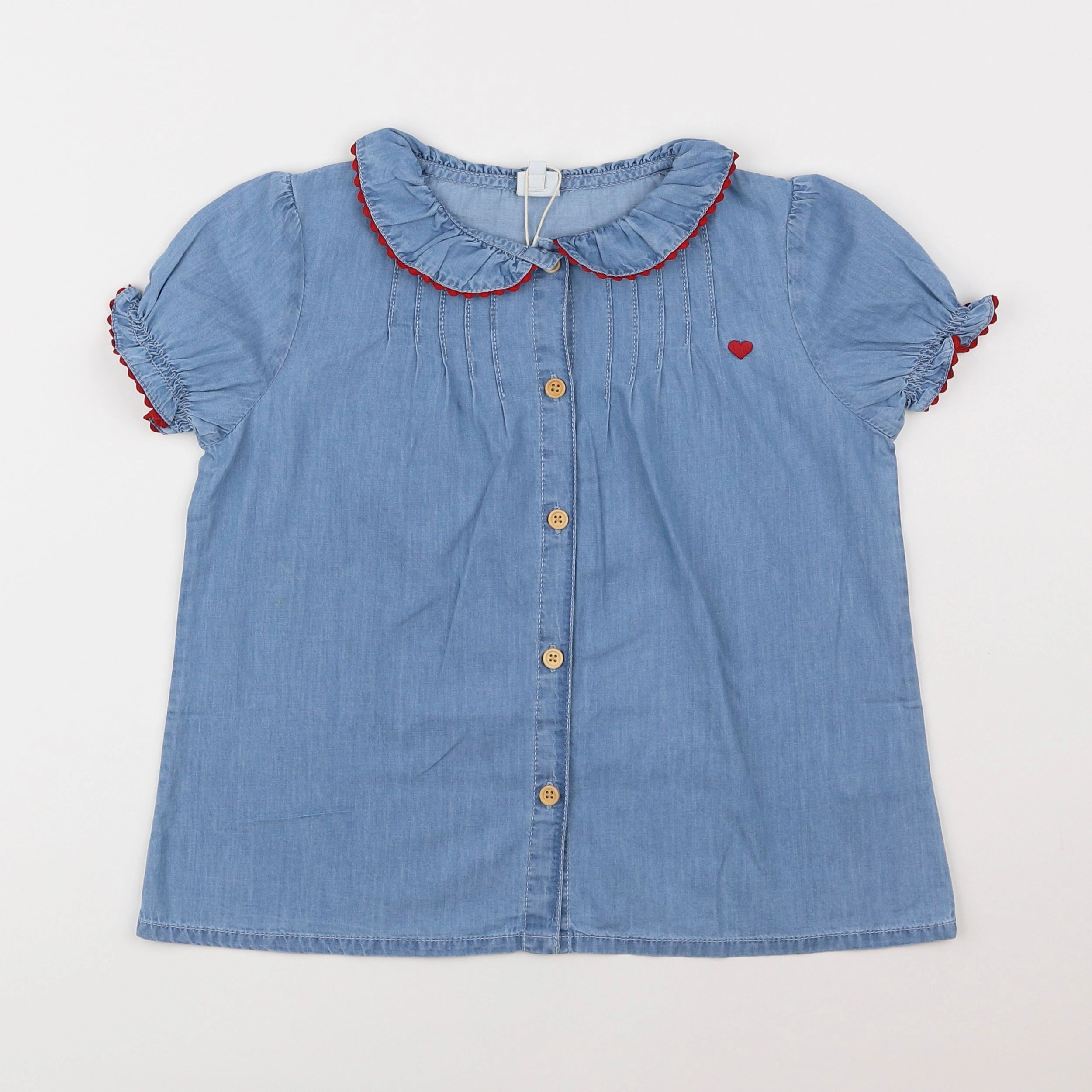 Bonton - blouse bleu - 8 ans