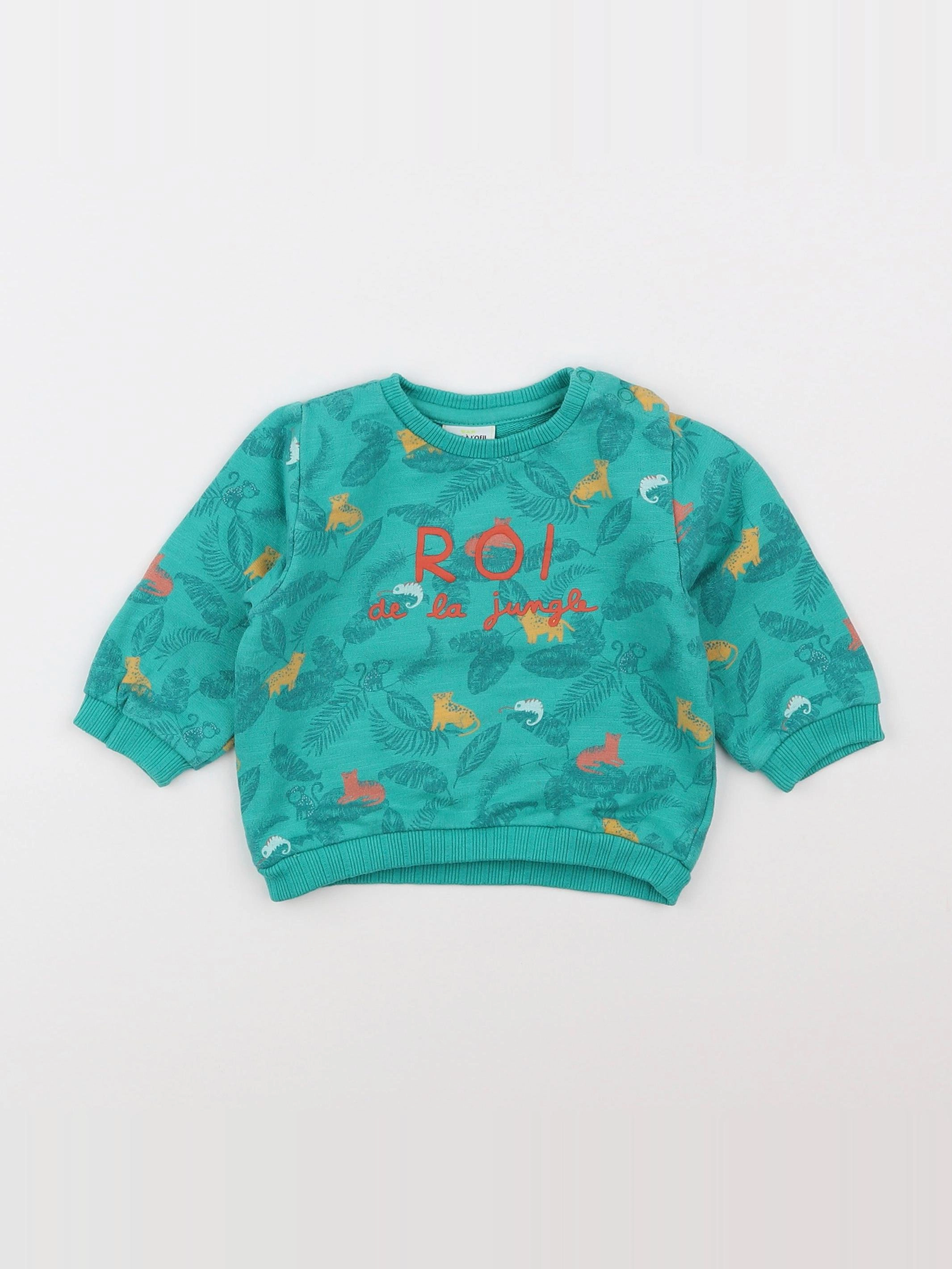 Tape à l'oeil - sweat vert - 6 mois