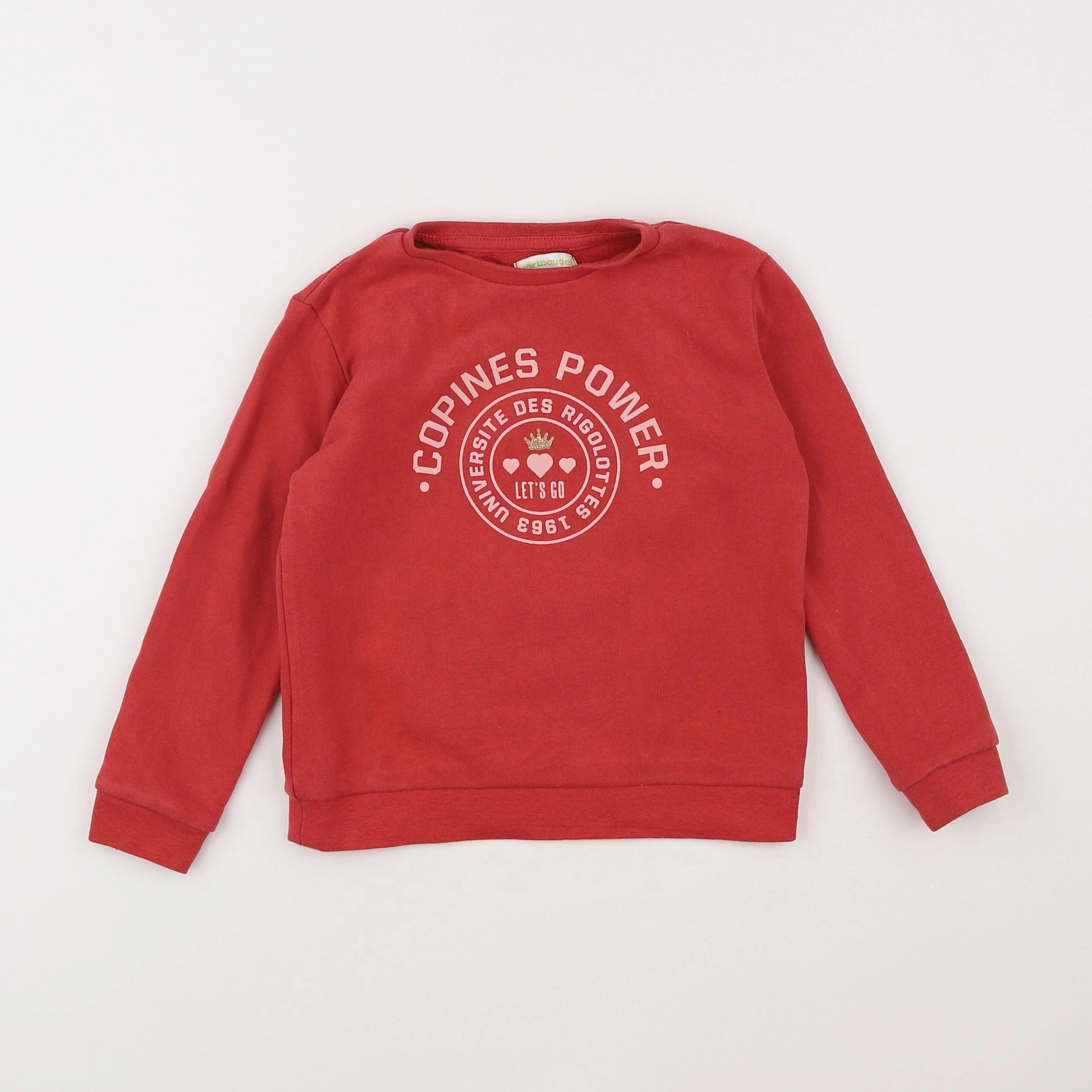 Vertbaudet - sweat rouge - 5 ans