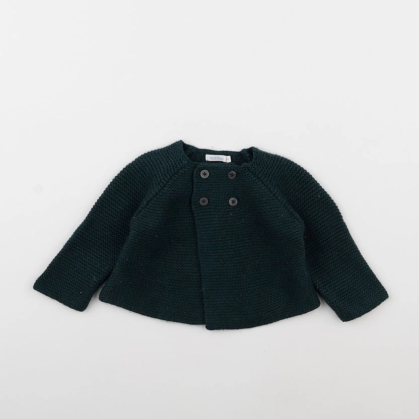 Boutchou - gilet vert - 6 mois