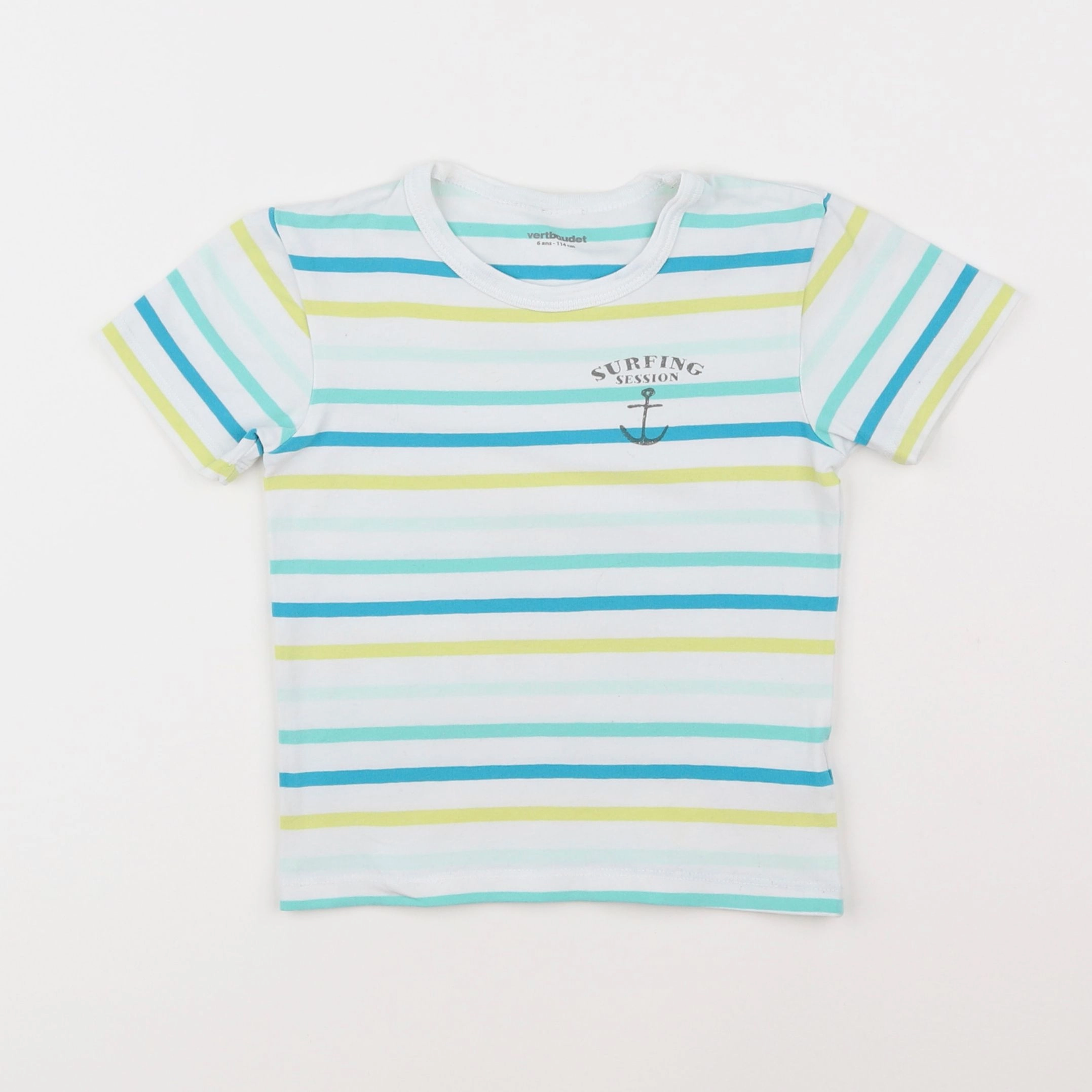 Vertbaudet - tee-shirt bleu - 6 ans