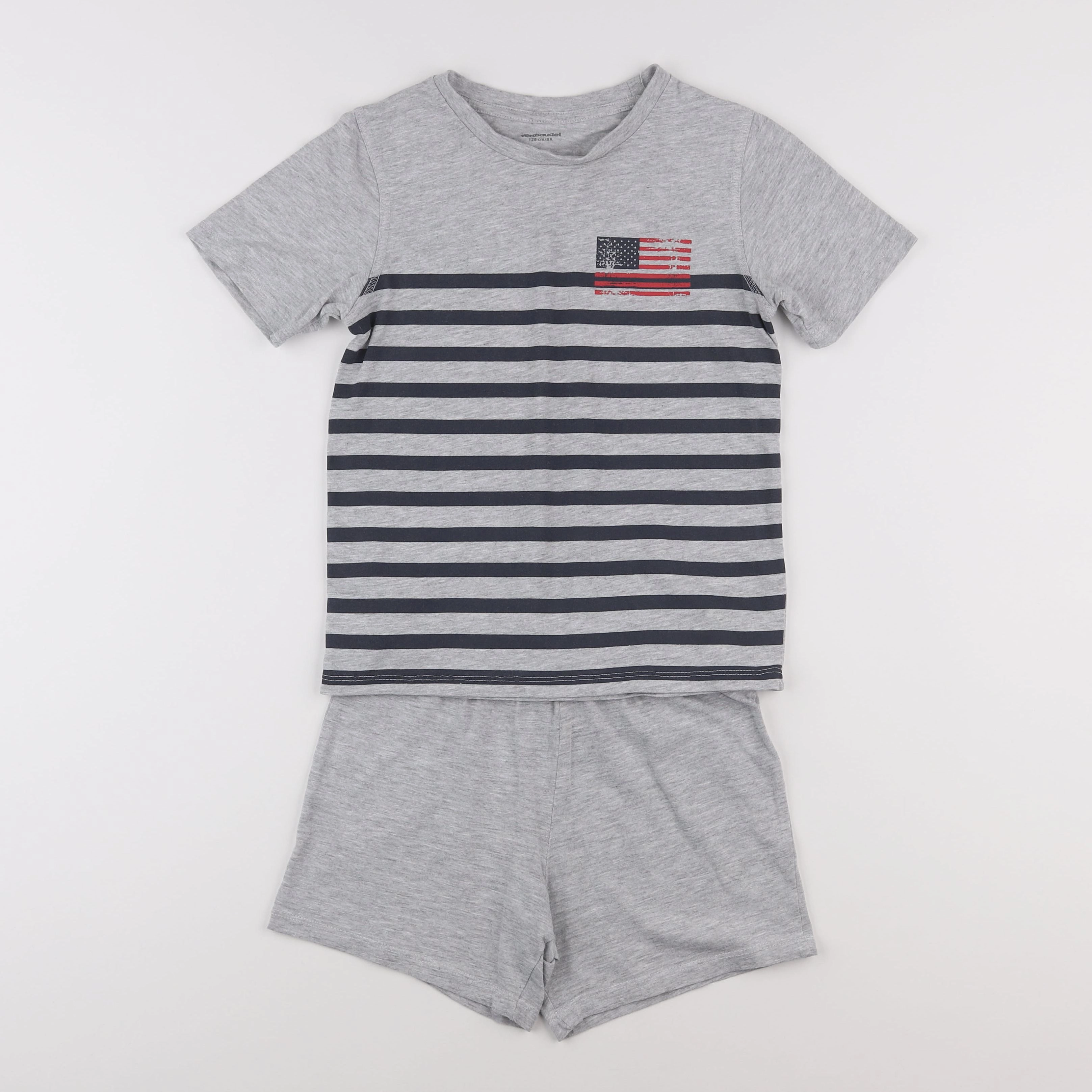 Vertbaudet - pyjama coton gris - 8 ans