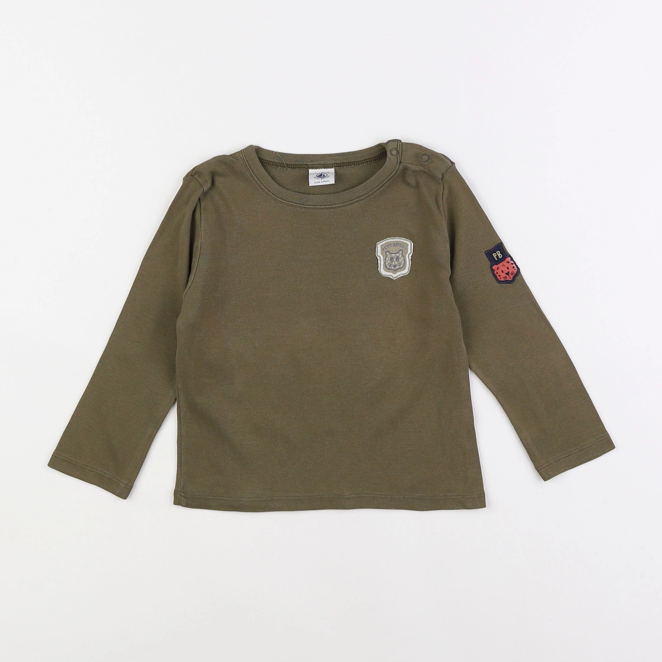 Petit Bateau - tee-shirt marron - 2 ans