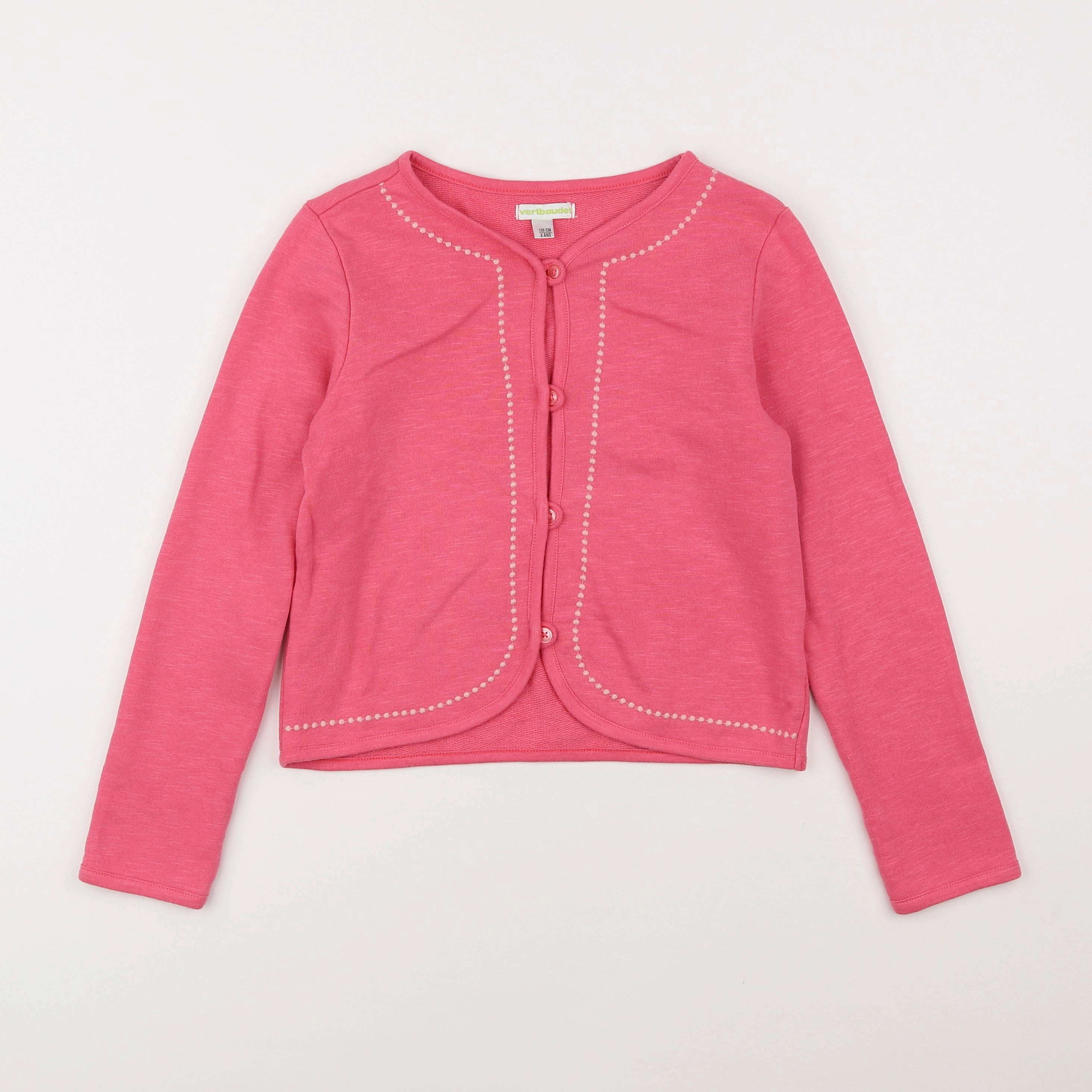 Vertbaudet - gilet rose - 8 ans