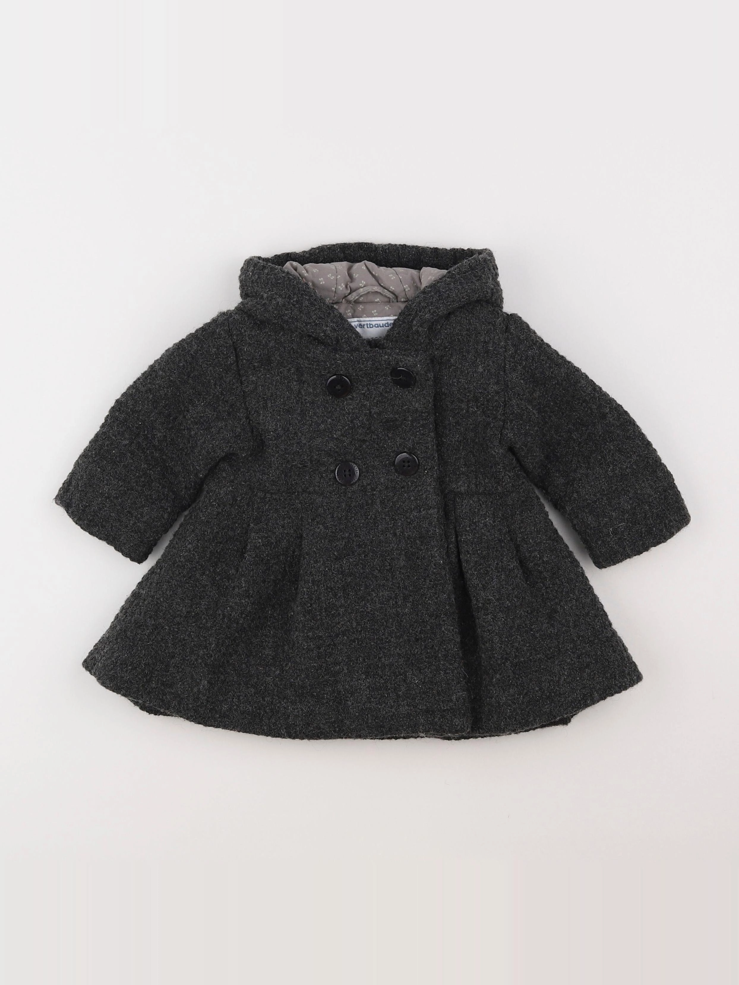 Vertbaudet - manteau gris - 12 mois