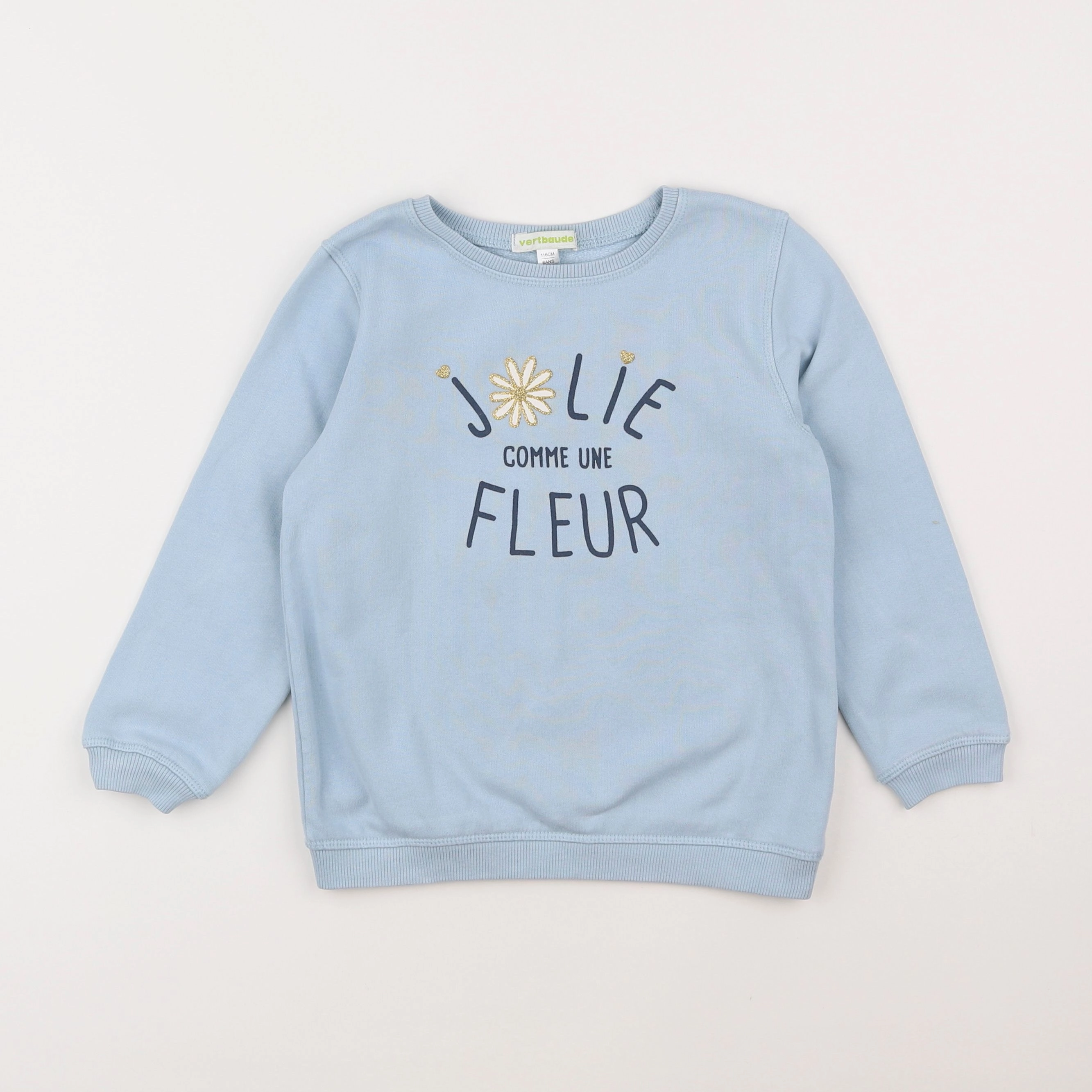 Vertbaudet - sweat bleu - 6 ans